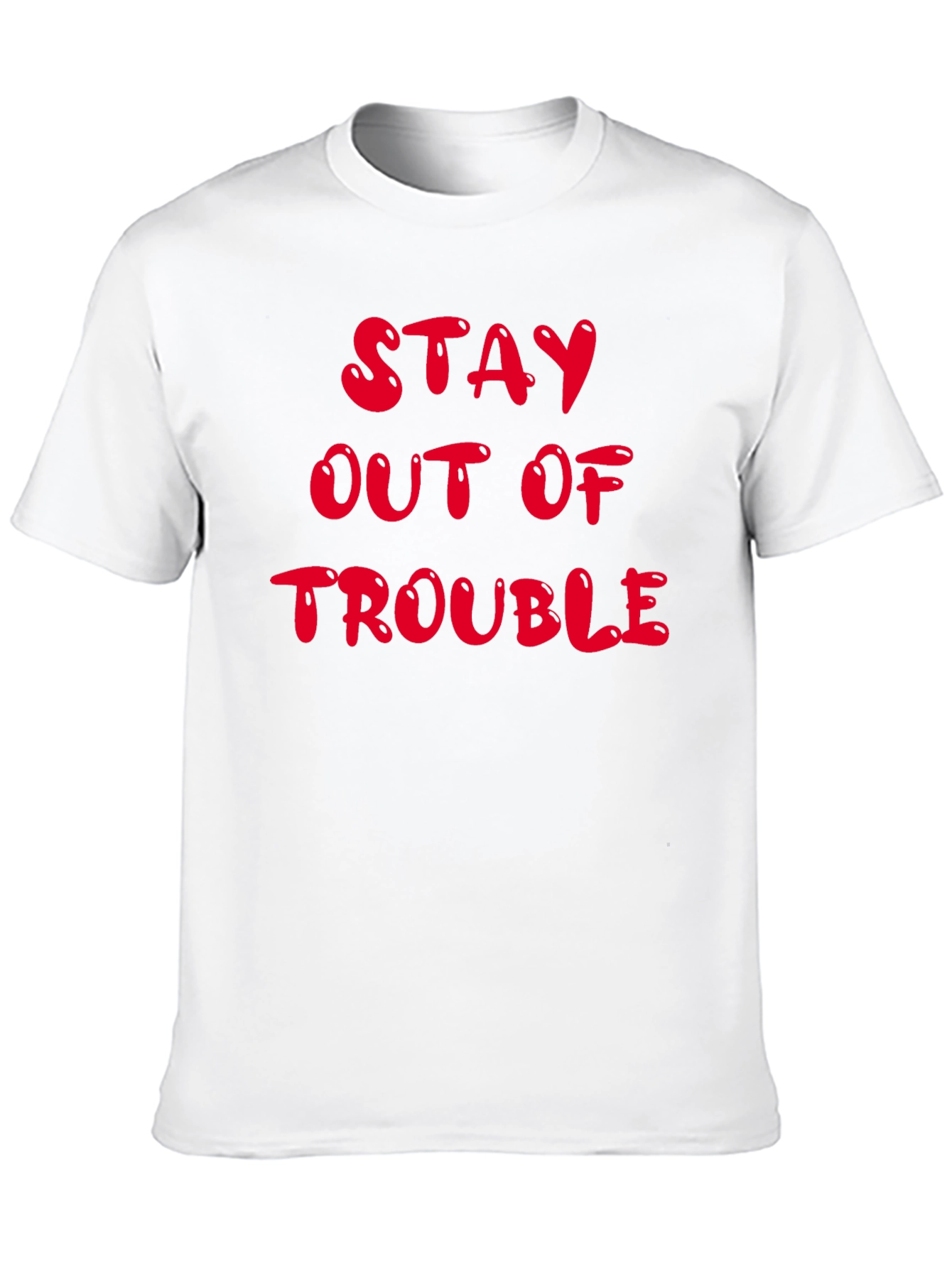 Black Stay Out of Trouble Black Graphic T-Shirt view 10