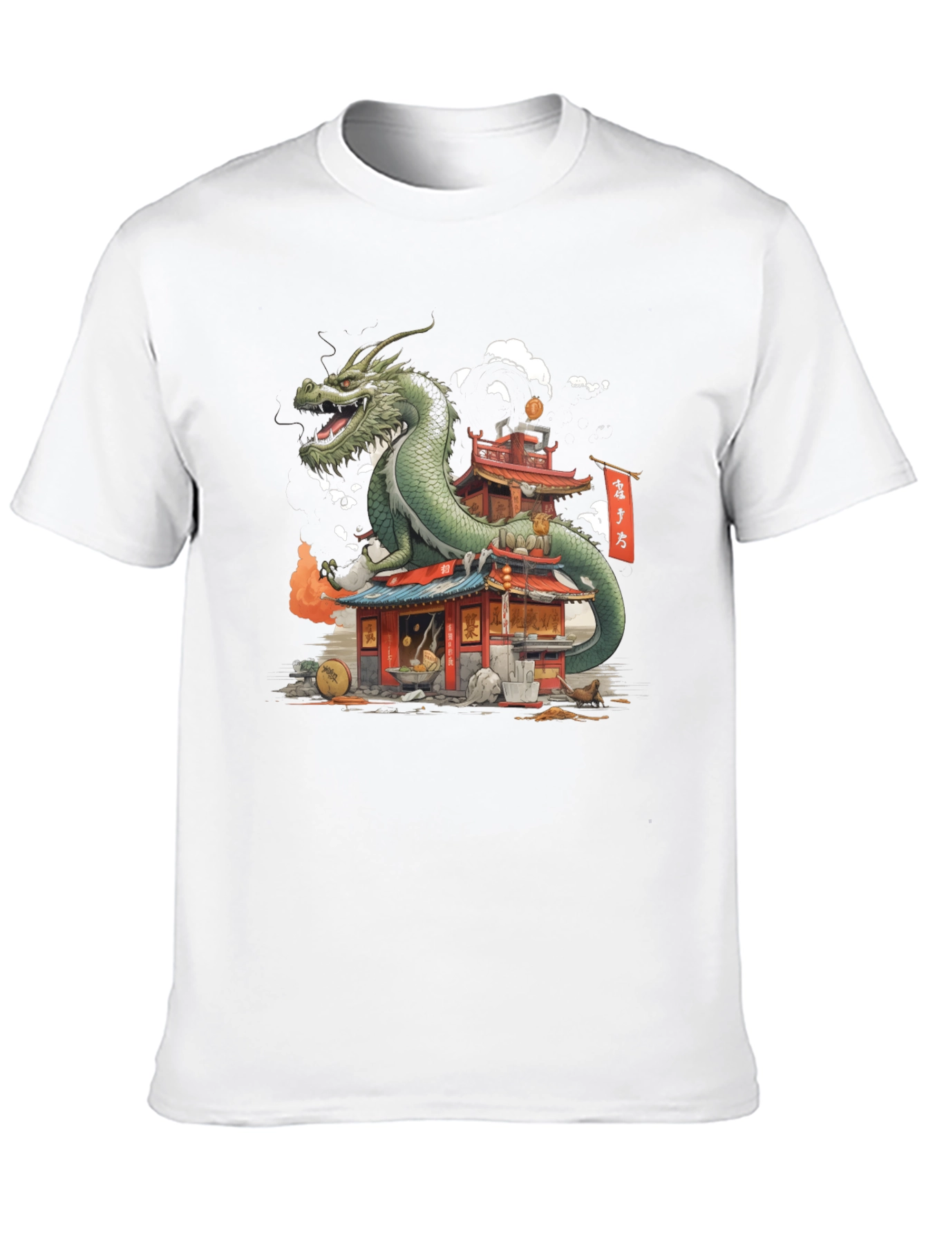 Black Dragon Pagoda Graphic Tee - Asian Inspired view 10