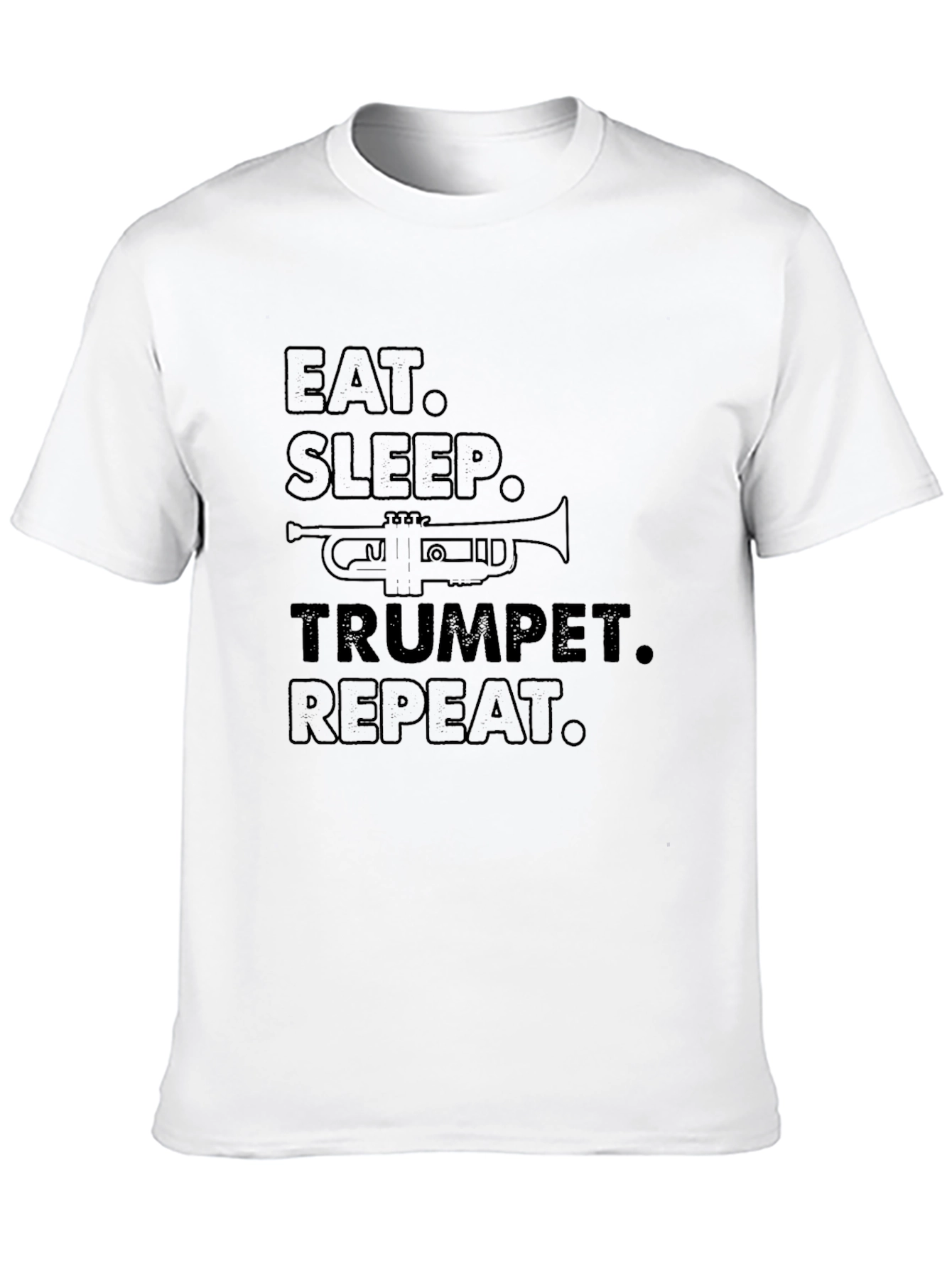 Black Eat Sleep Trumpet Repeat Graphic Tee view 10
