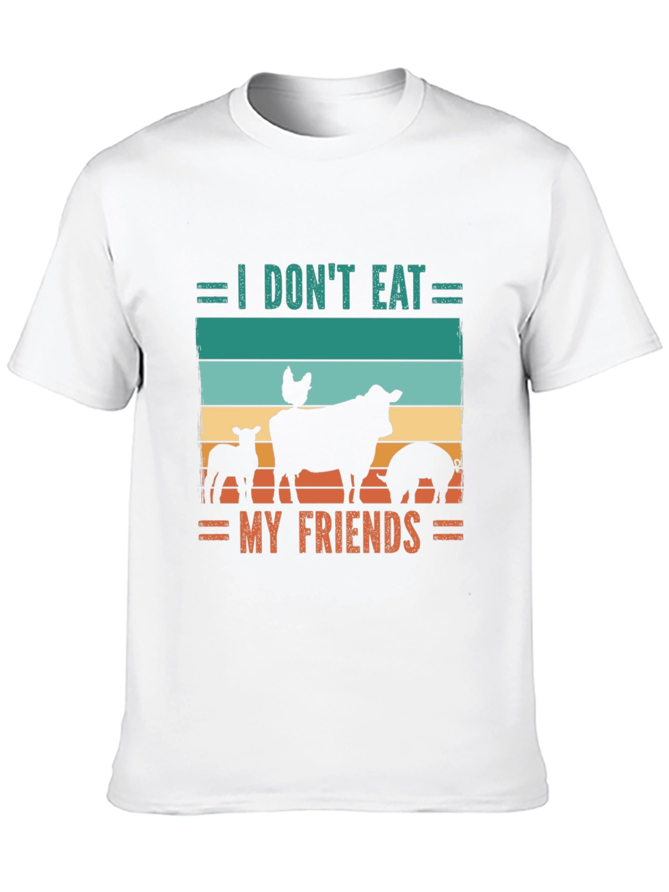 Black Vegan T-Shirt - I Don't Eat My Friends view 10