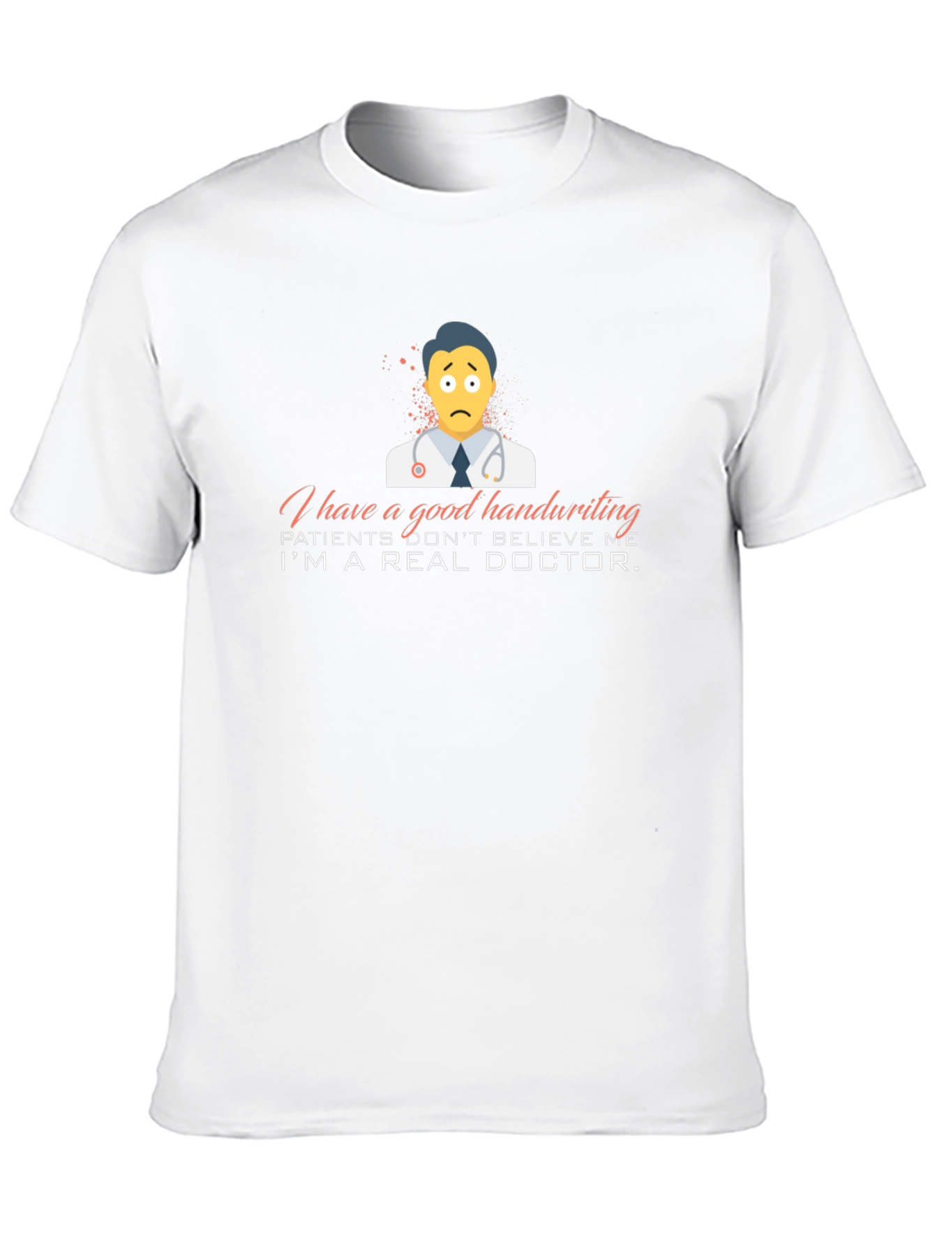 Black Funny Doctor T-Shirt - Good Handwriting view 10