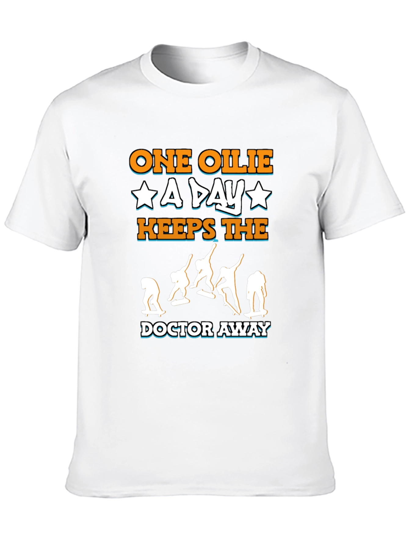 Black One Ollie a Day Skateboard T-Shirt view 10