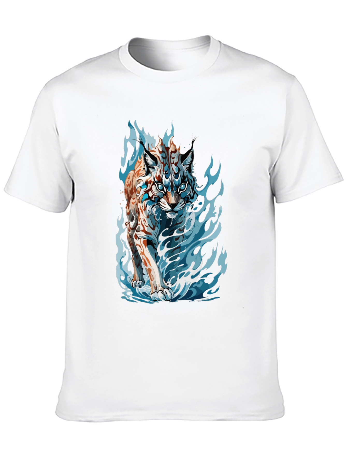 Black Tiger Fire Graphic Black Tee view 10
