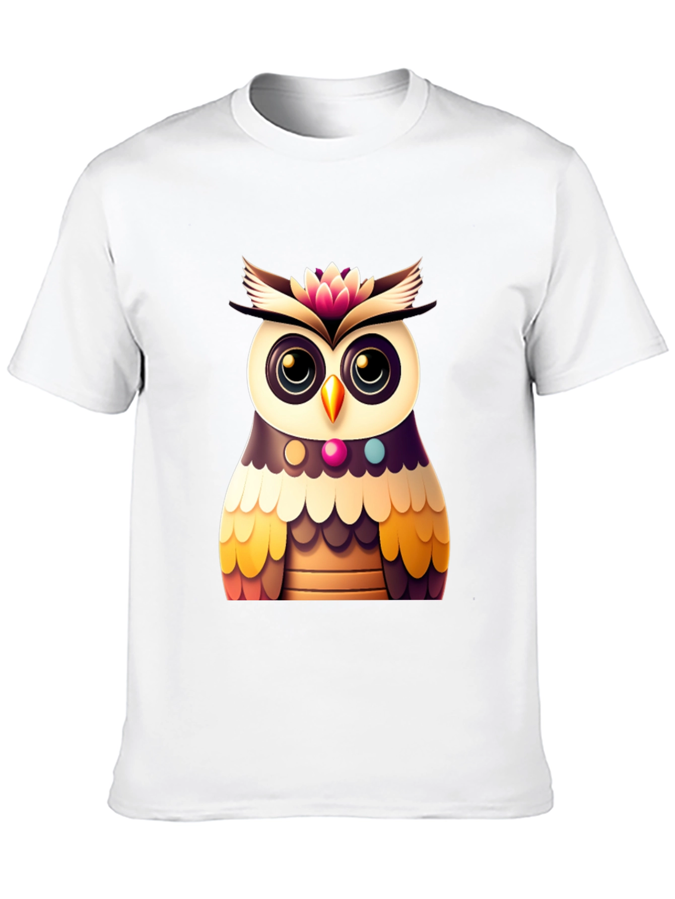 Black Cute Owl Graphic Tee - Black Casual T-Shirt view 10