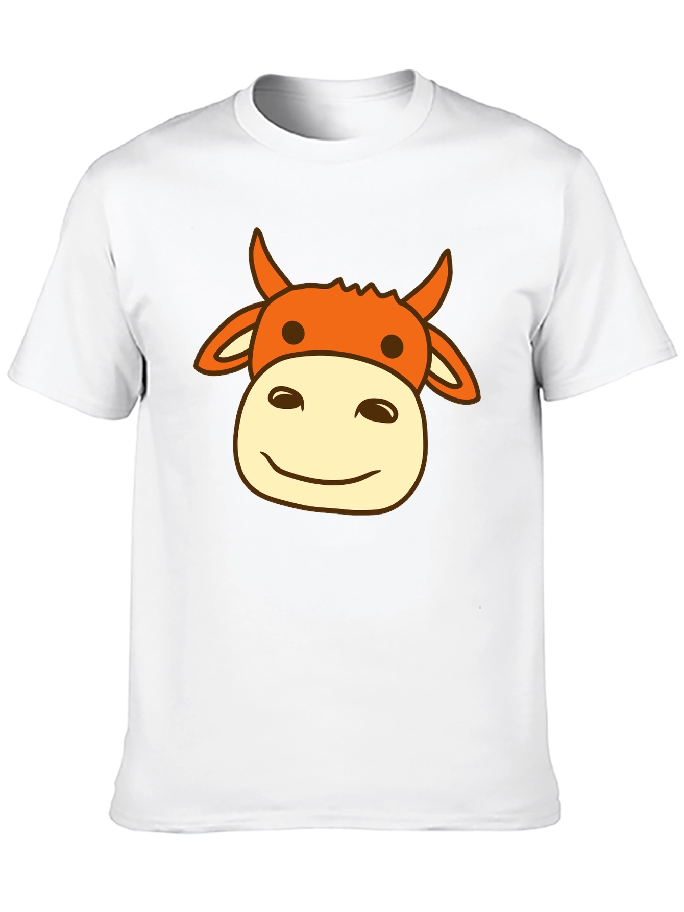 Black Cow Face Graphic Print Men's Black T-Shirt view 10