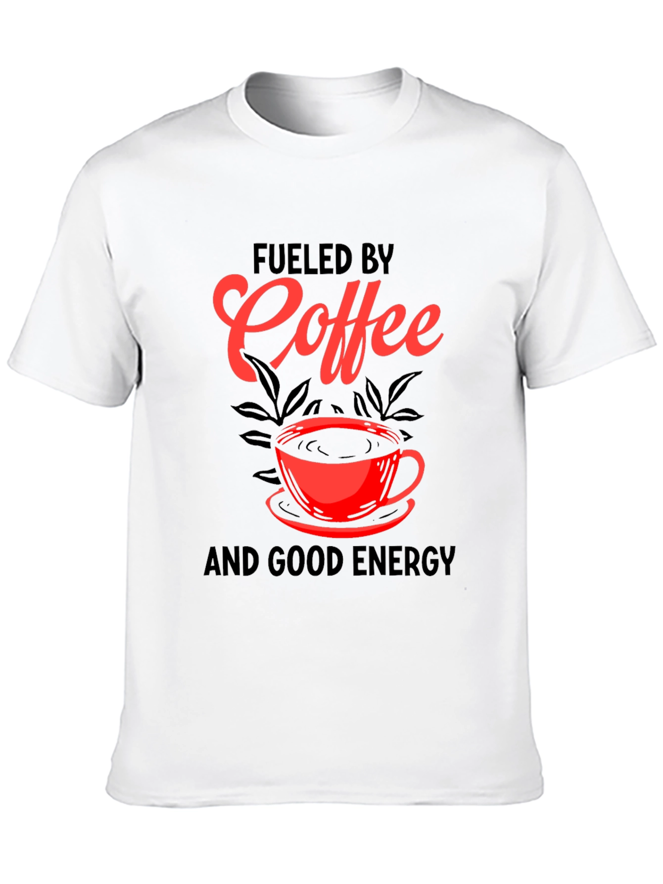 Black Fueled by Coffee Graphic Tee - Black Cotton Blend view 10