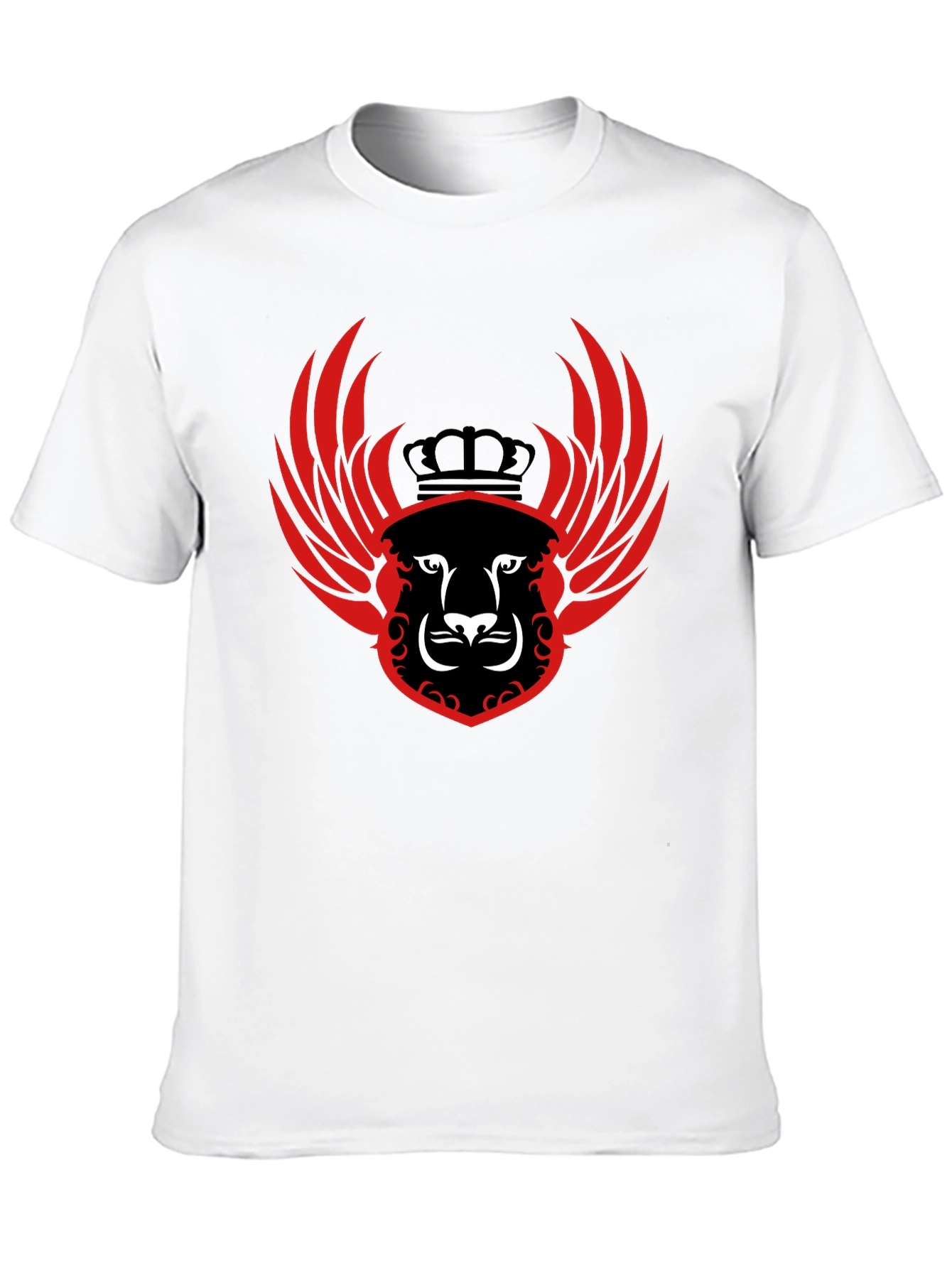 Black Winged Lion Crest Black T-Shirt view 10