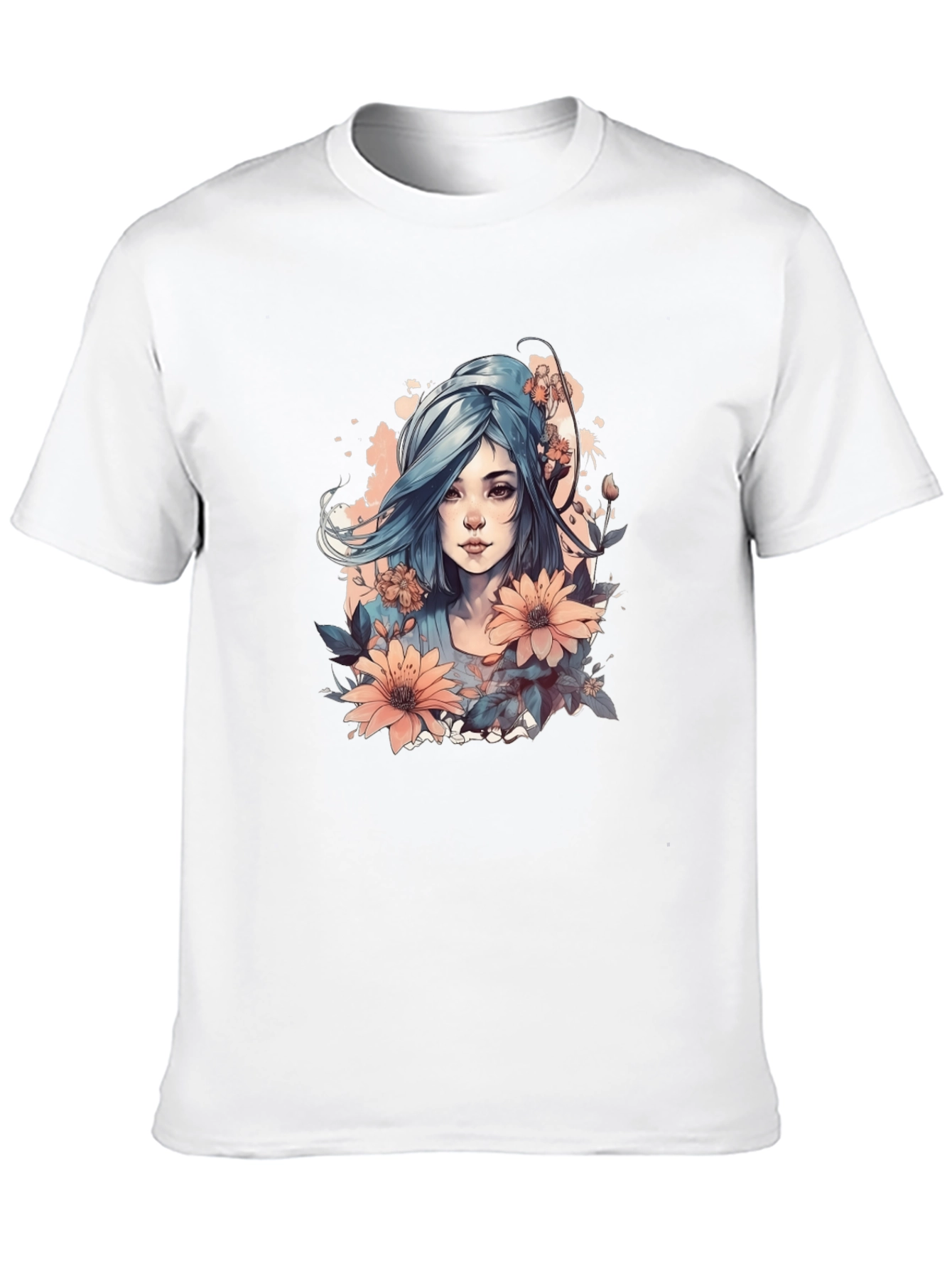 Black Floral Woman Graphic Tee - Stylish and Unique Design view 10