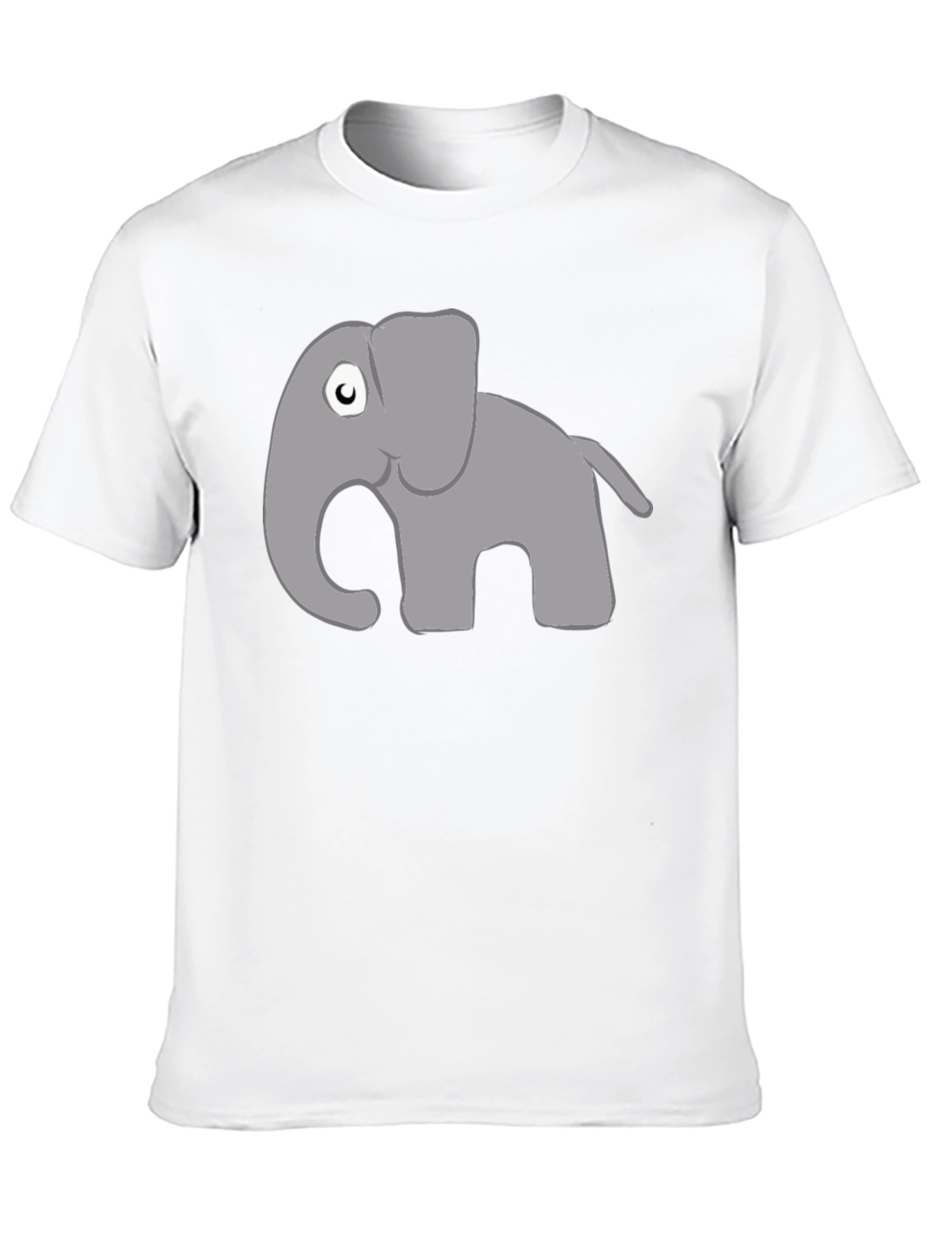 Black Cute Cartoon Elephant Black T-Shirt view 10