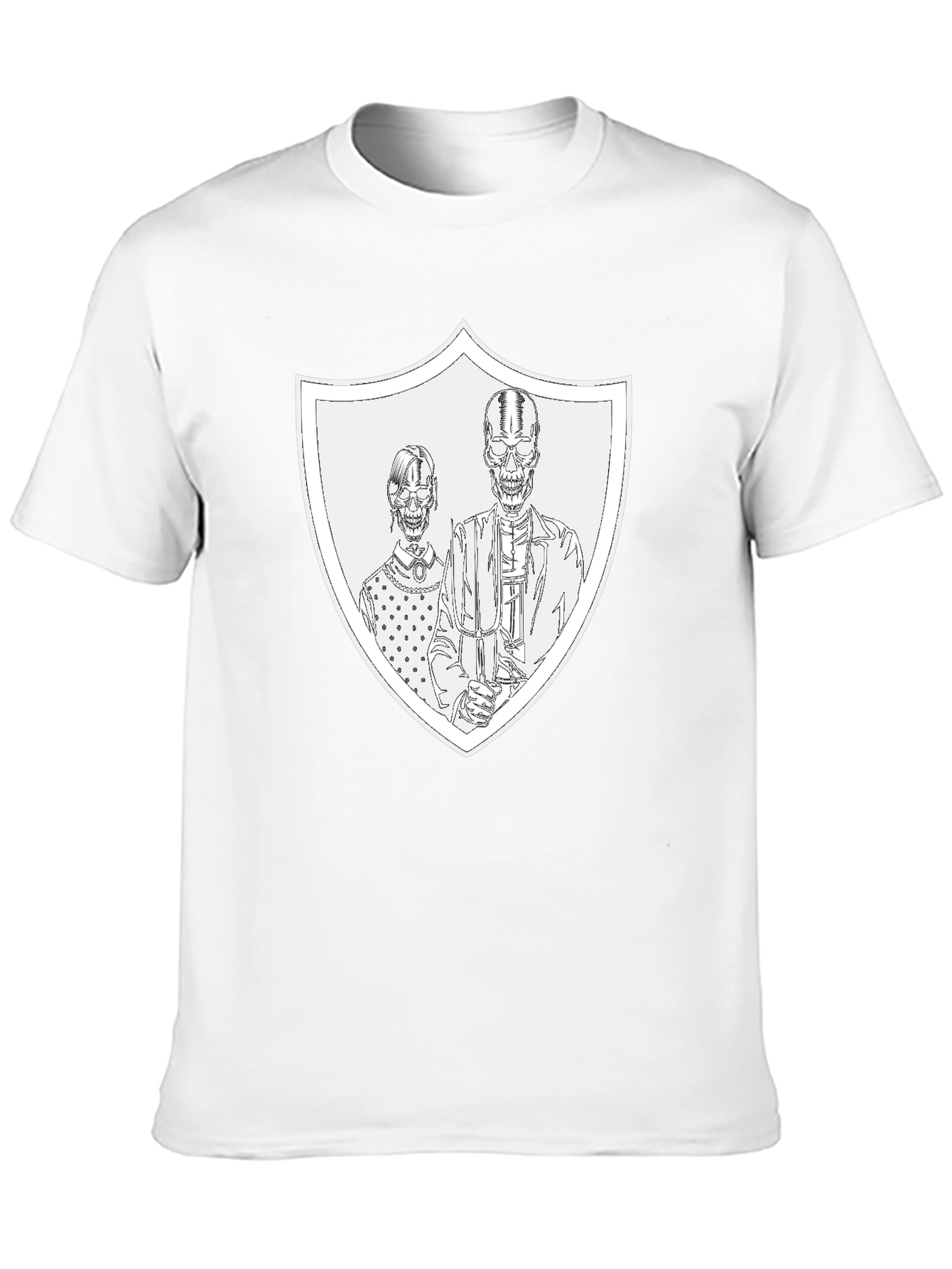 Black Skeleton Family Crest T-Shirt view 10