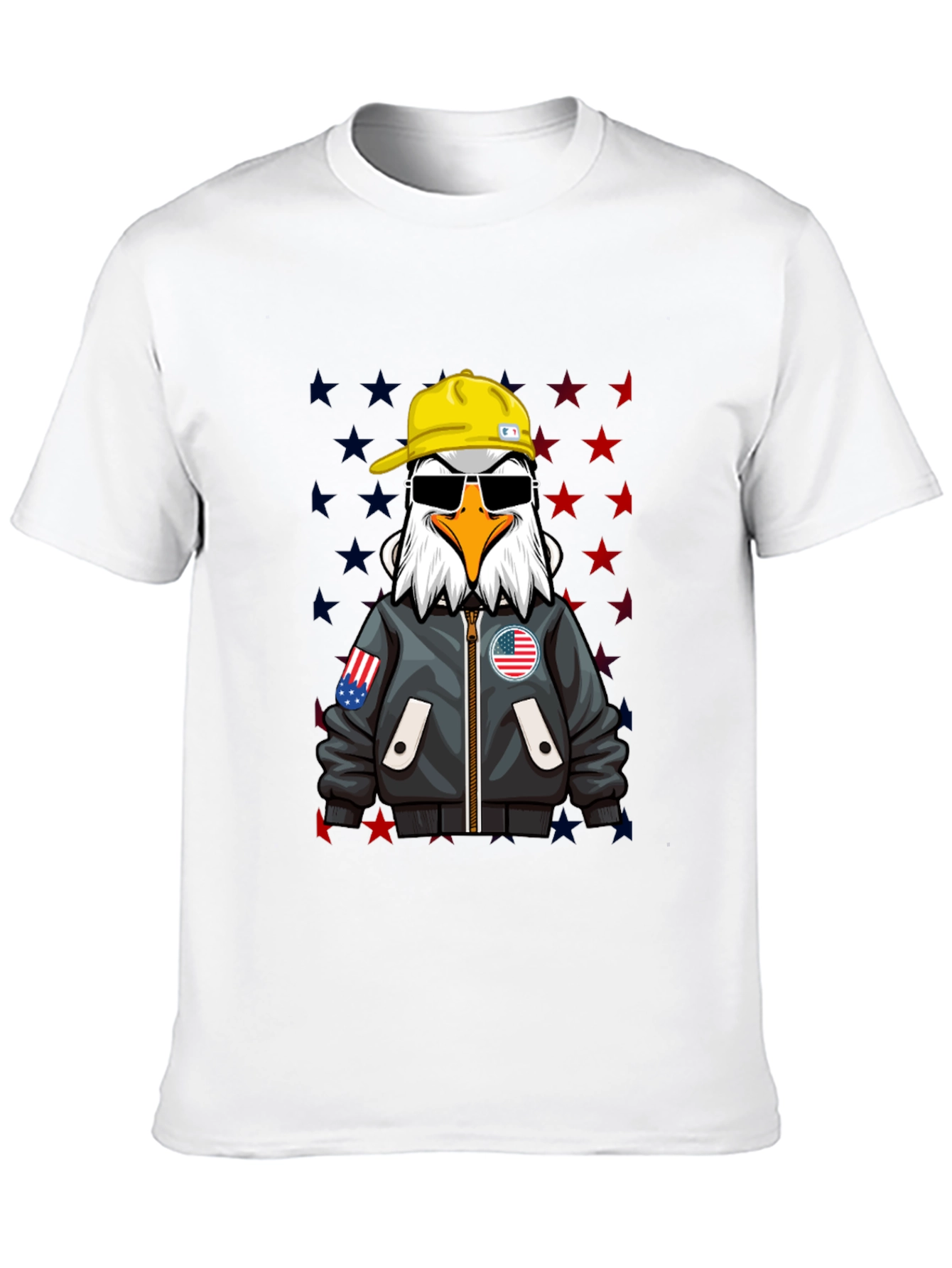 Black American Eagle Graphic Tee - Cool Patriotic Design view 10