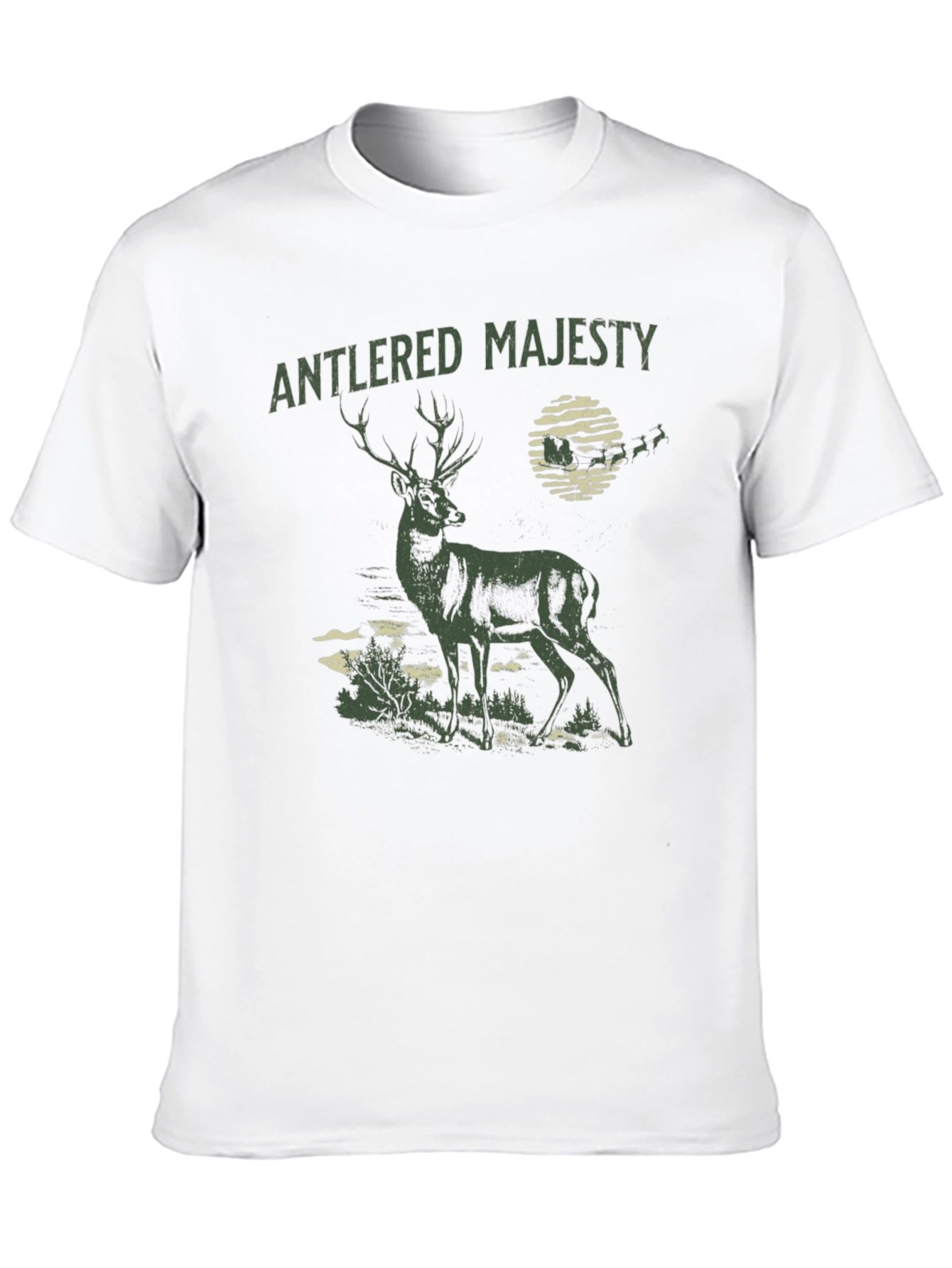 Black Antlered Majesty Graphic Tee - Black Cotton T-Shirt view 10