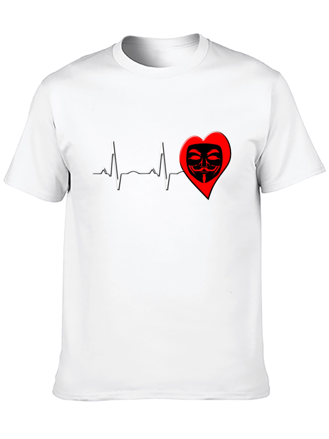 Black Heartbeat Mask Graphic T-Shirt - Black view 10