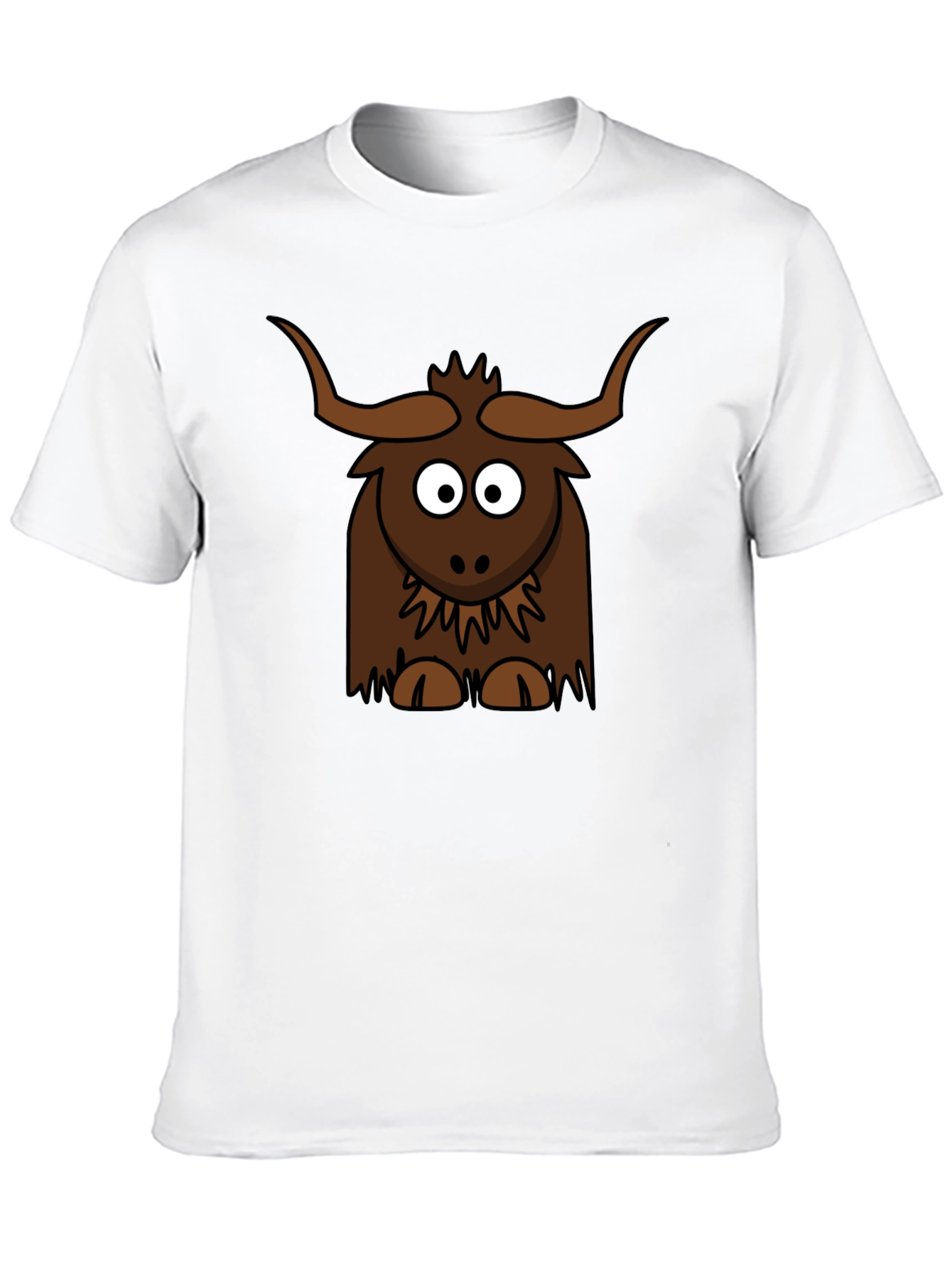 Black Cartoon Yak Graphic Tee - Fun & Unique! view 10
