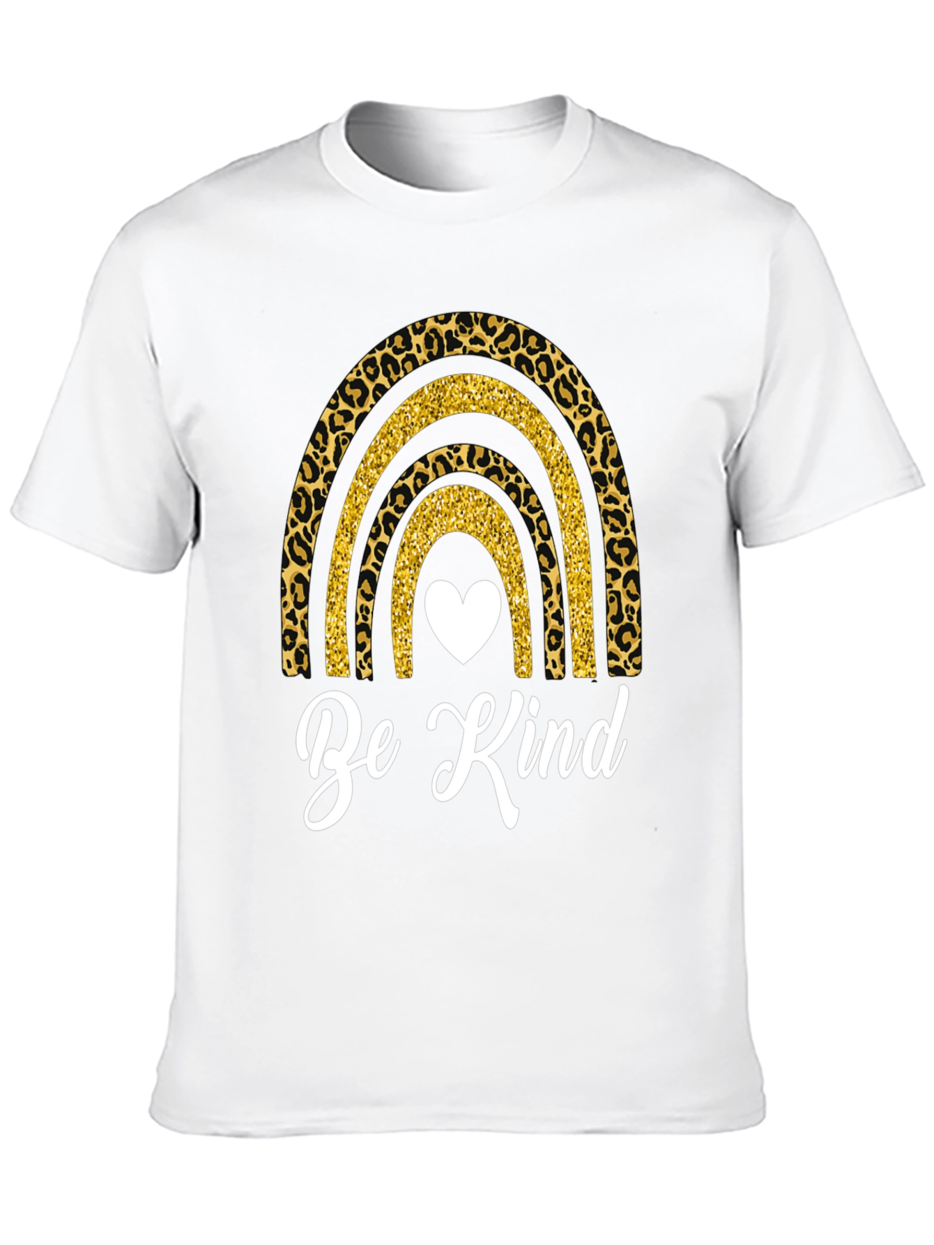 Black Be Kind Rainbow Leopard Print T-Shirt view 10
