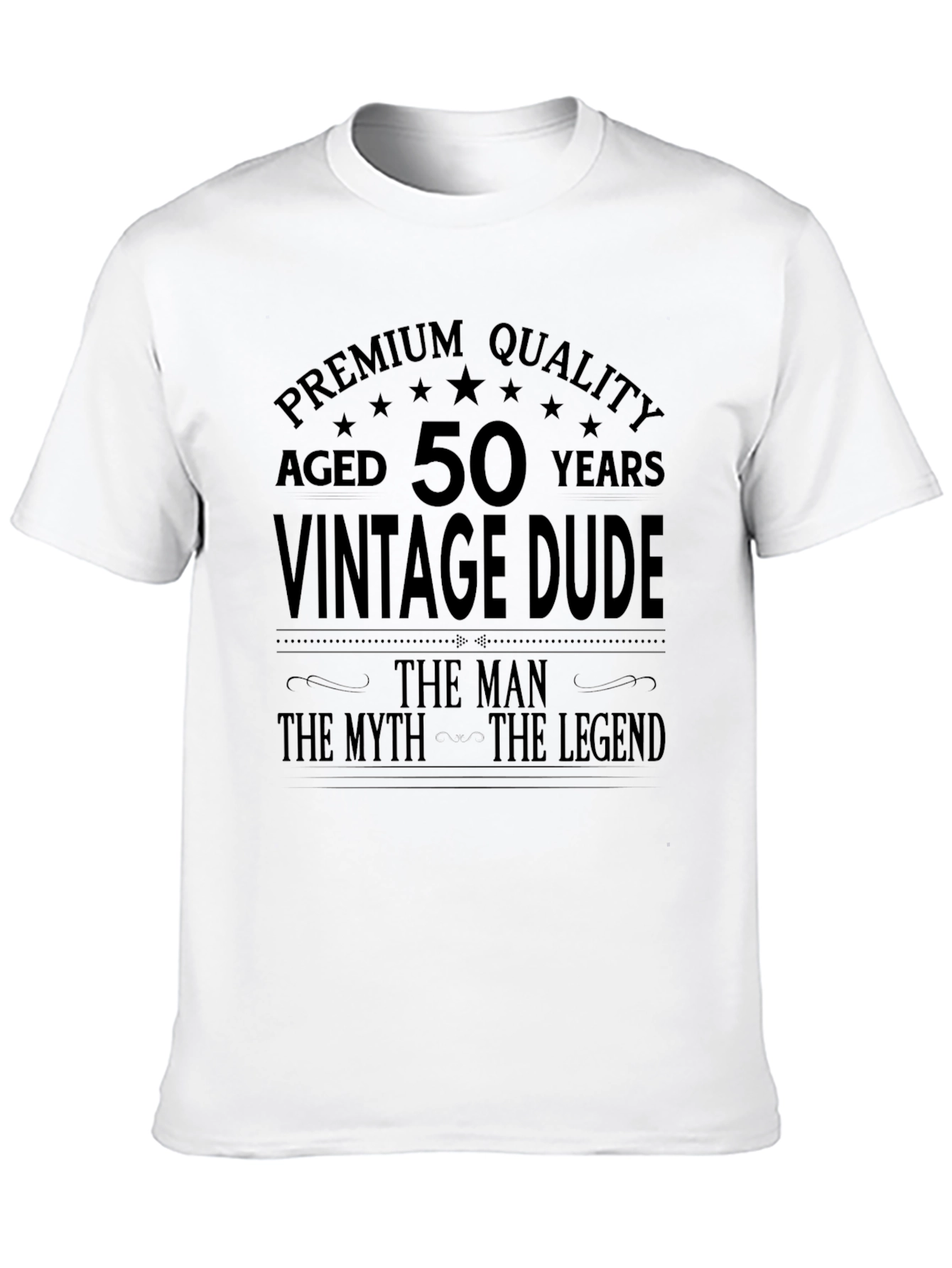 Black Vintage Dude 50th Birthday Premium Quality T-Shirt view 10