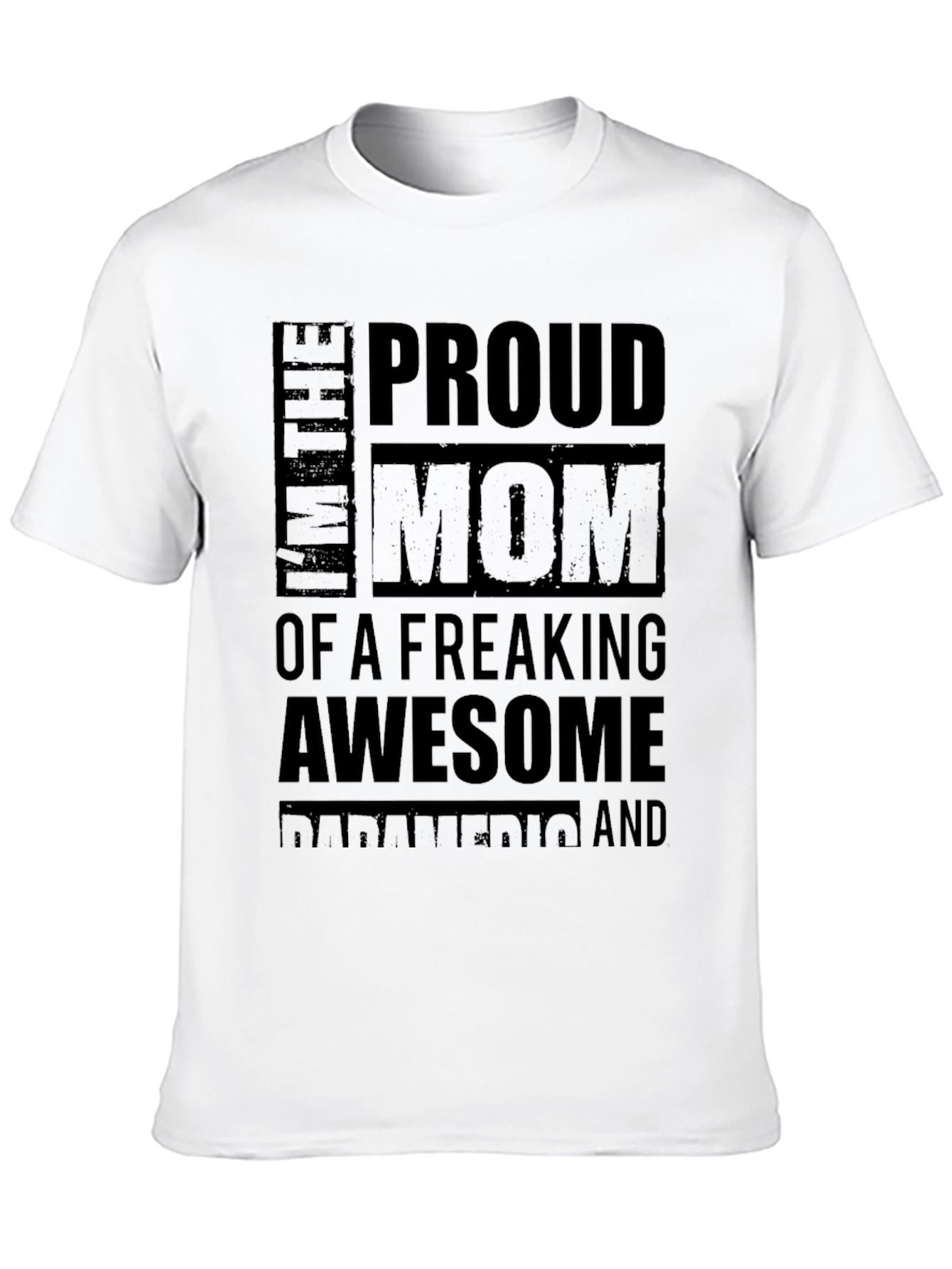 Black Proud Mom of Awesome Paramedic Black T-Shirt view 10