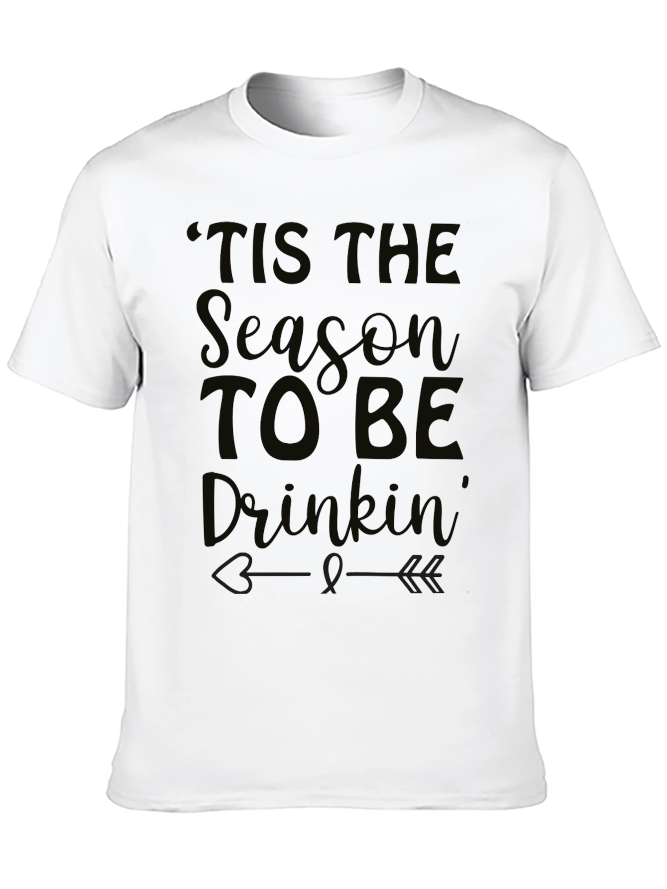 Black "Tis the Season to Be Drinkin'" Black T-Shirt view 10