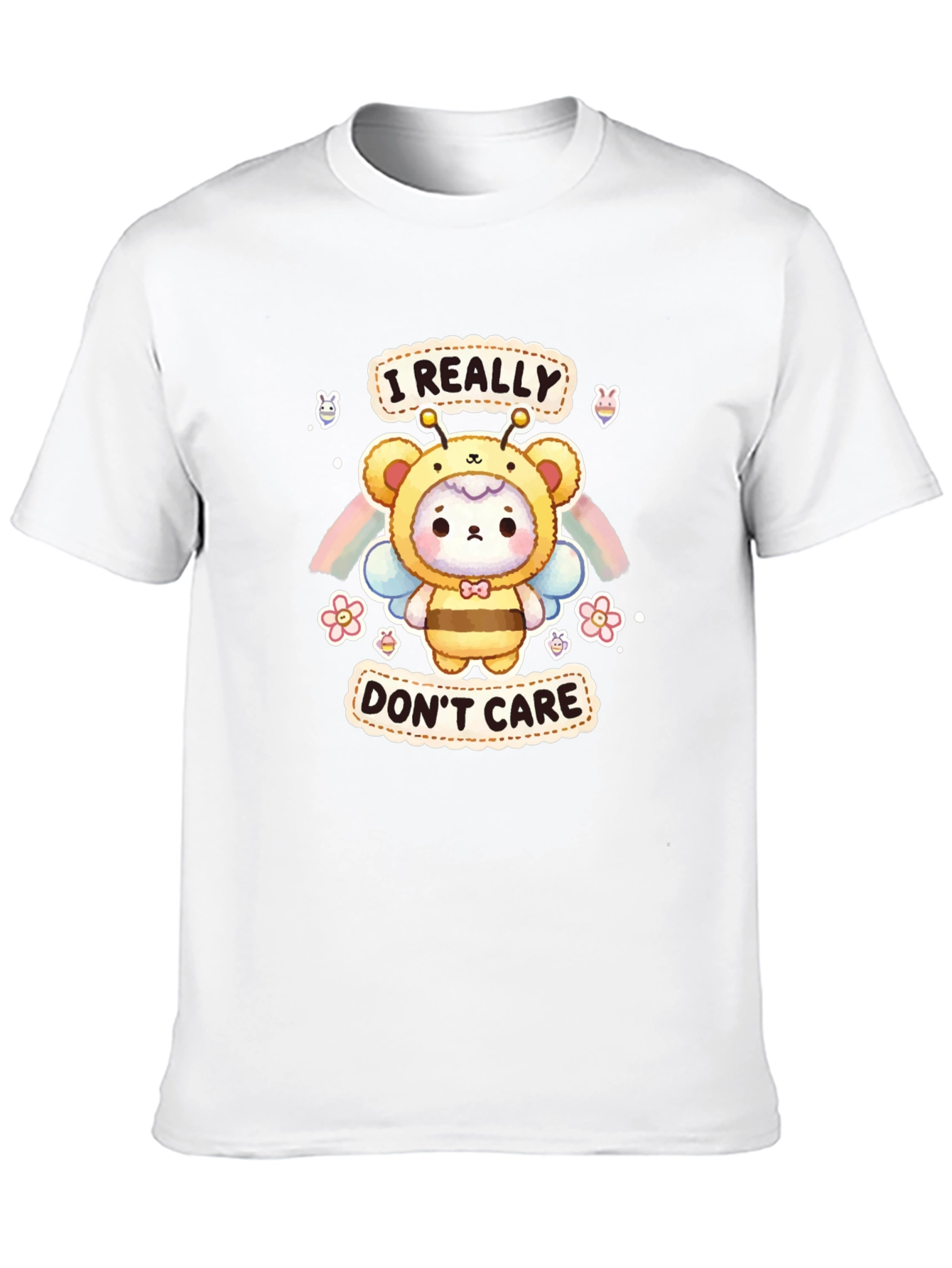 Black I Really Don't Care Bear Bee T-Shirt view 10