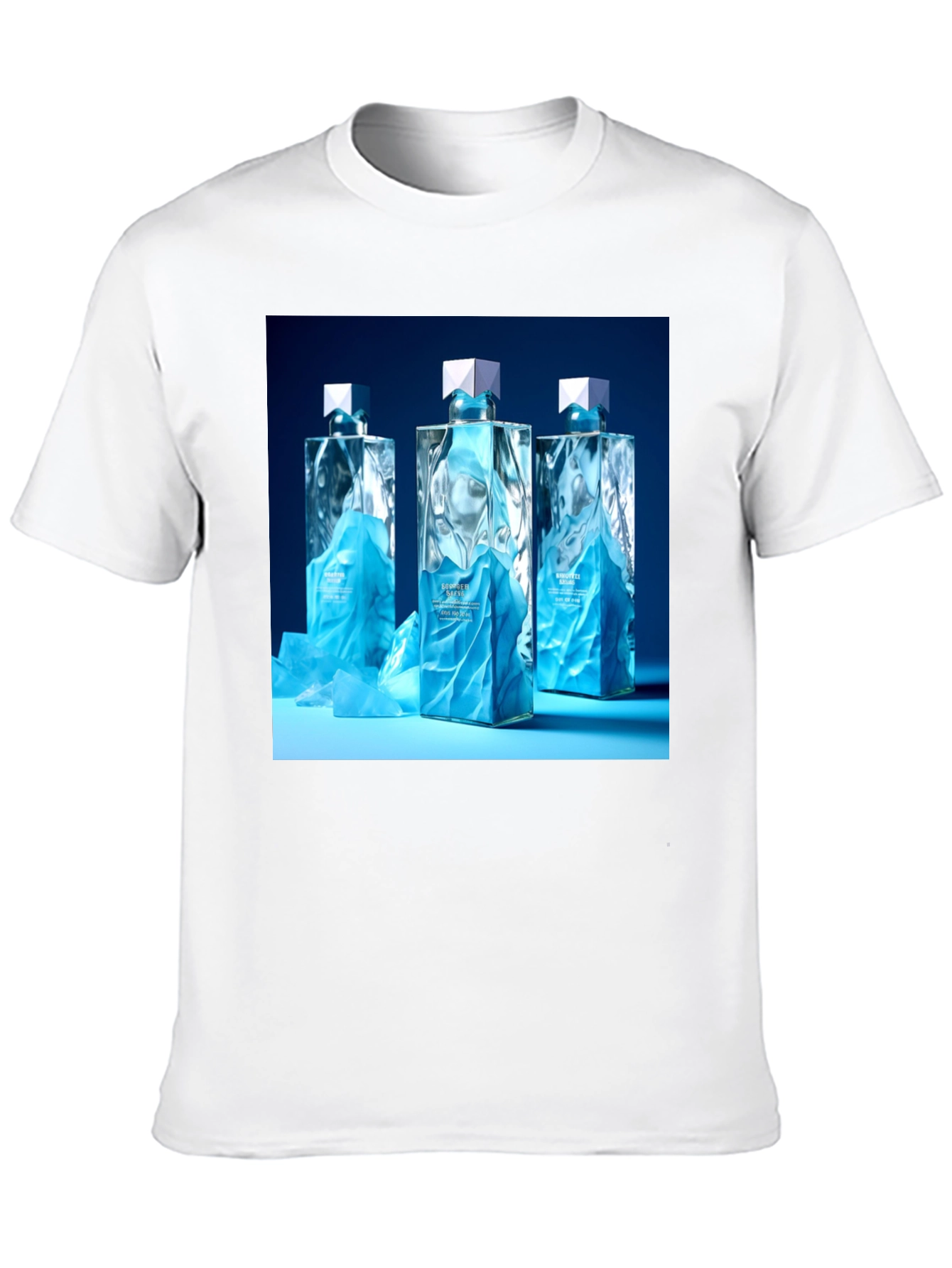 Black Modern Graphic Tee with Designer Perfume Bottles view 10
