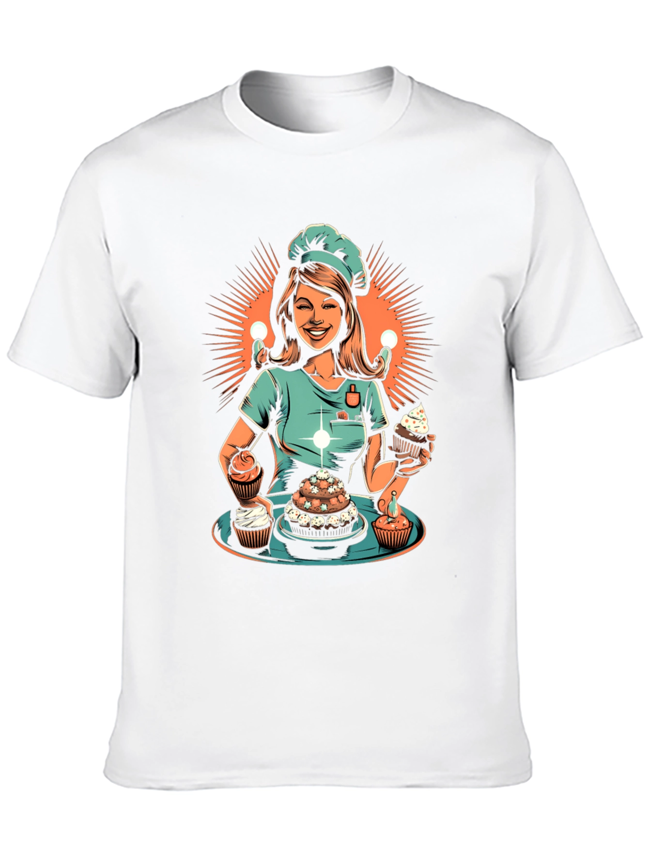 Black Chef Woman Cupcake T-Shirt view 10