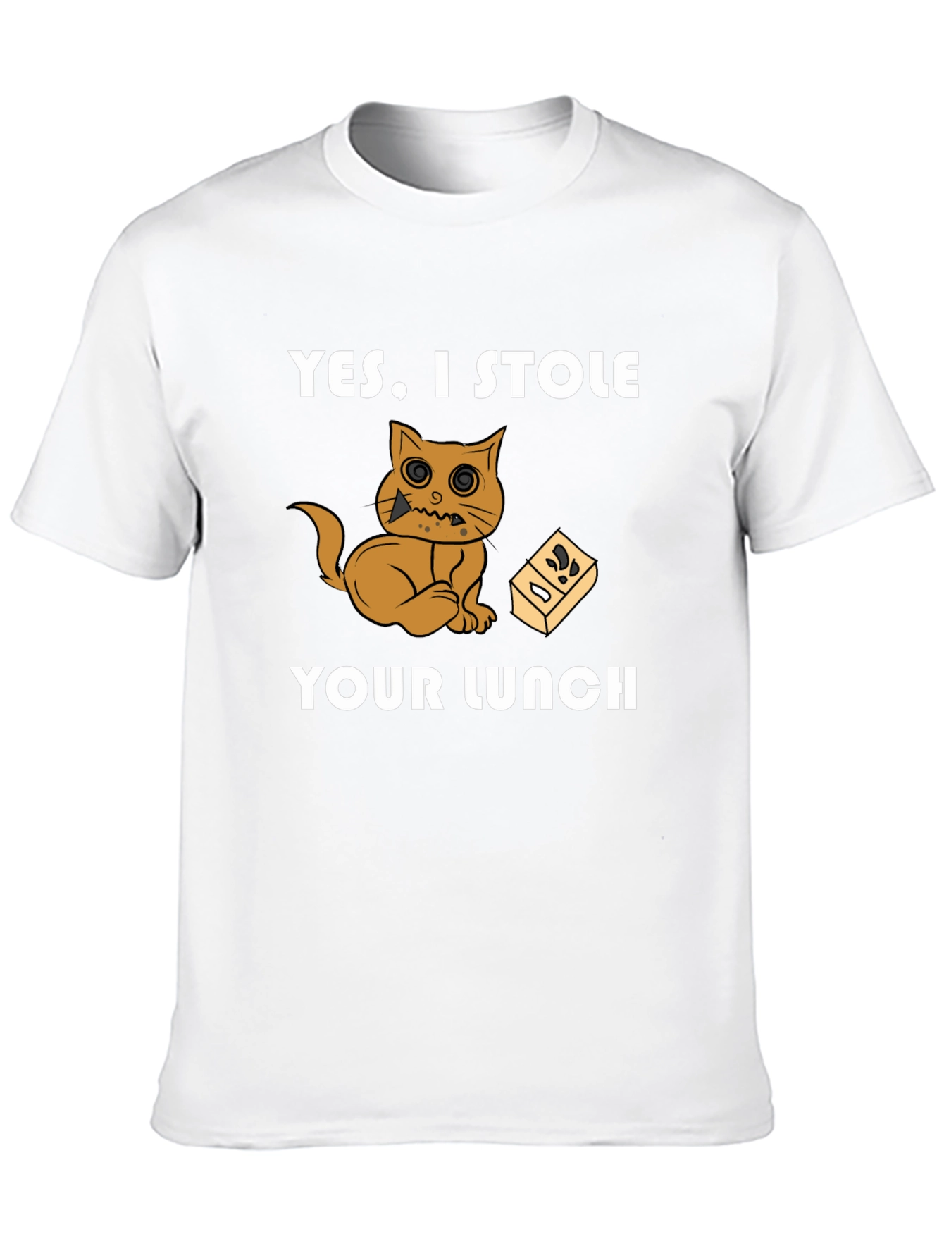 Black Cat Stole Lunch Graphic T-Shirt view 10