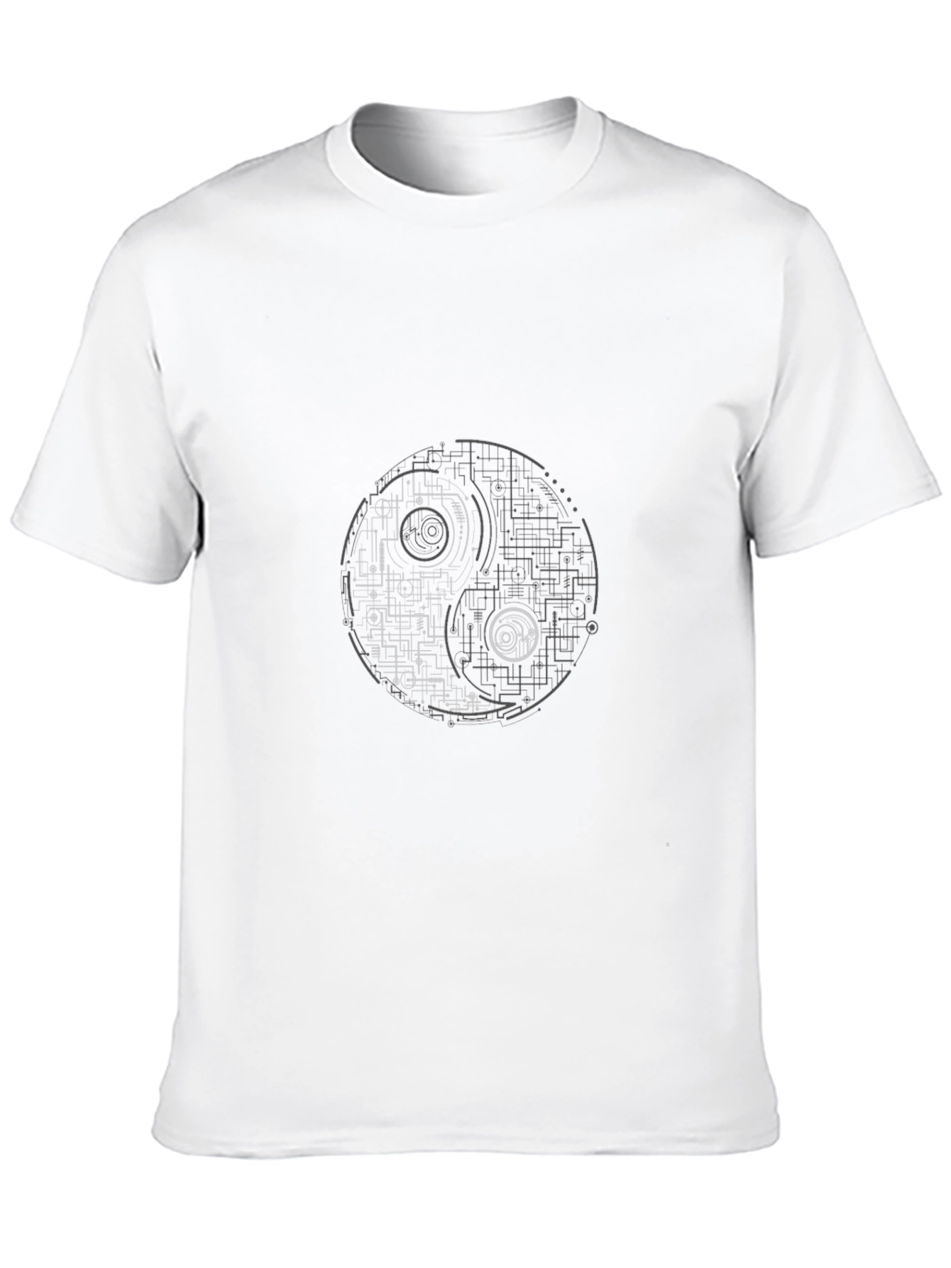 Black Tech Yin Yang Graphic T-Shirt view 10