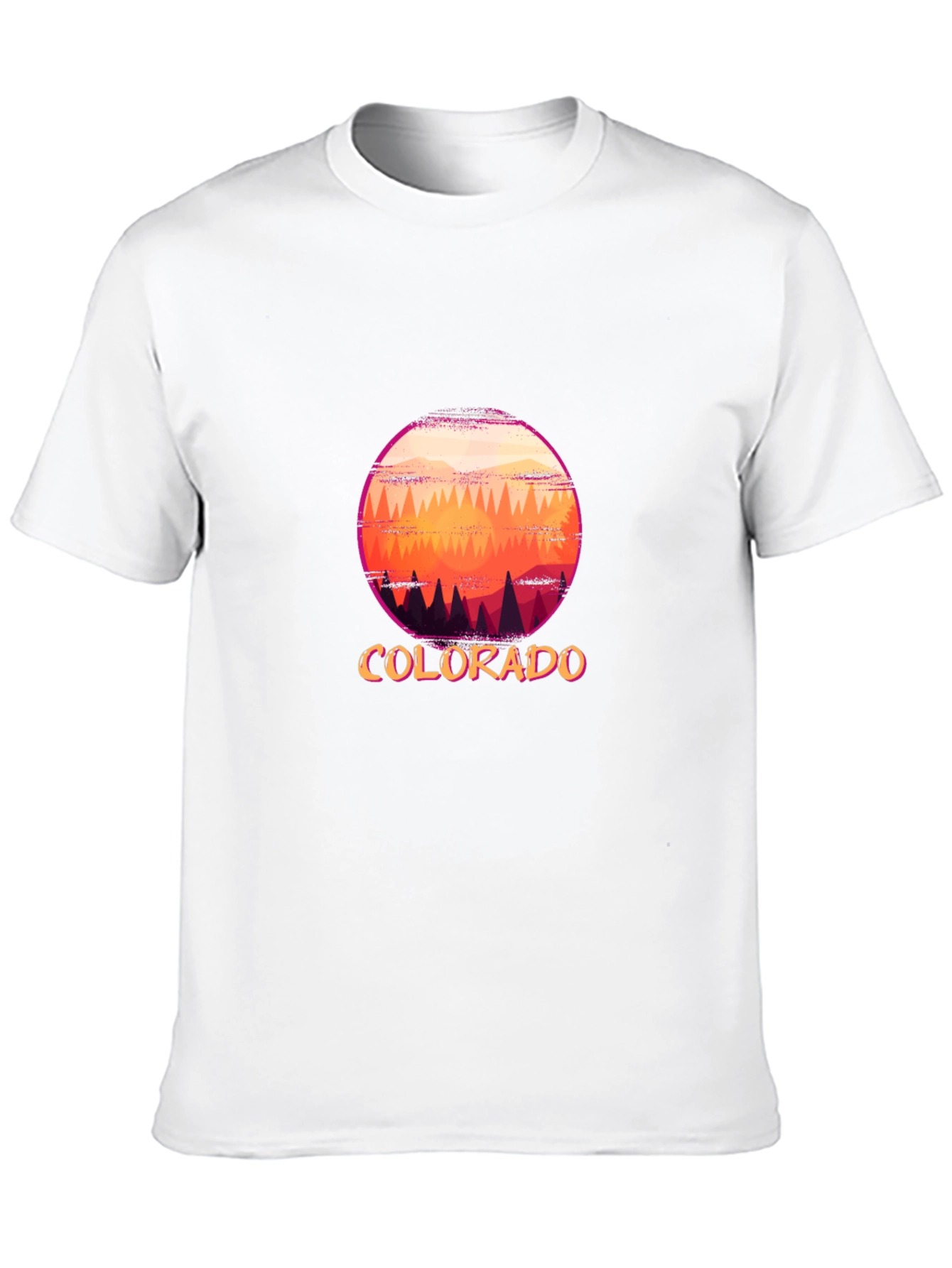 Black Colorado Scenic Graphic T-Shirt - Sunset Mountain Design view 10