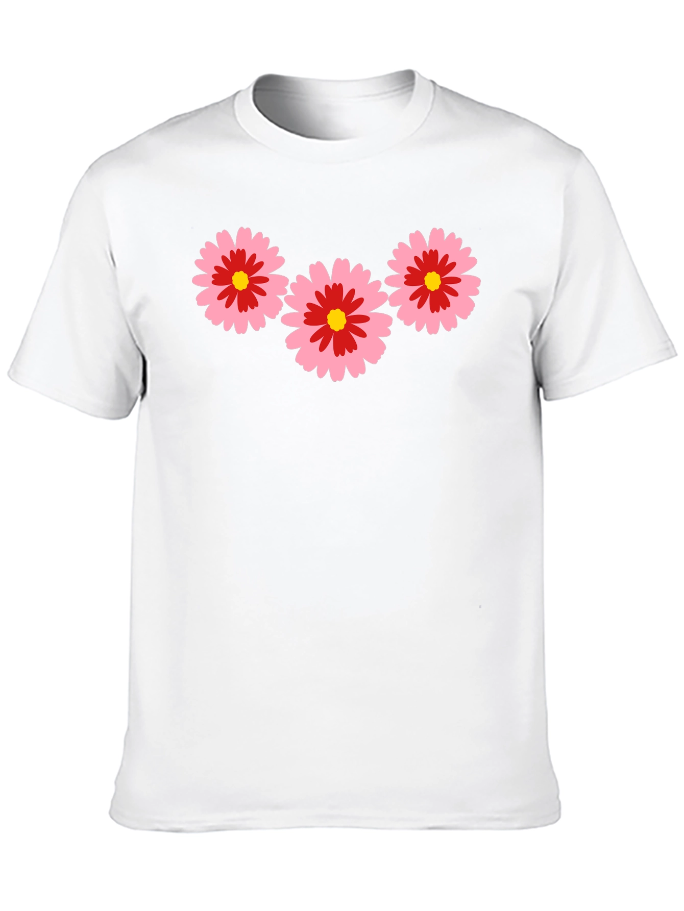 Black Black T-Shirt with Pink Flower Design view 10