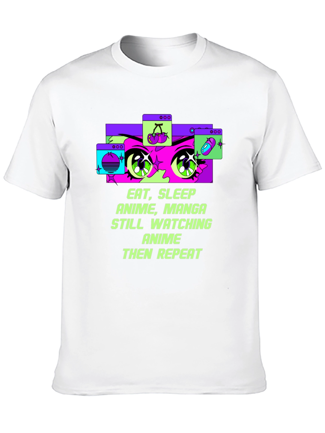 Eat Sleep Anime Repeat Black T-Shirt - 10