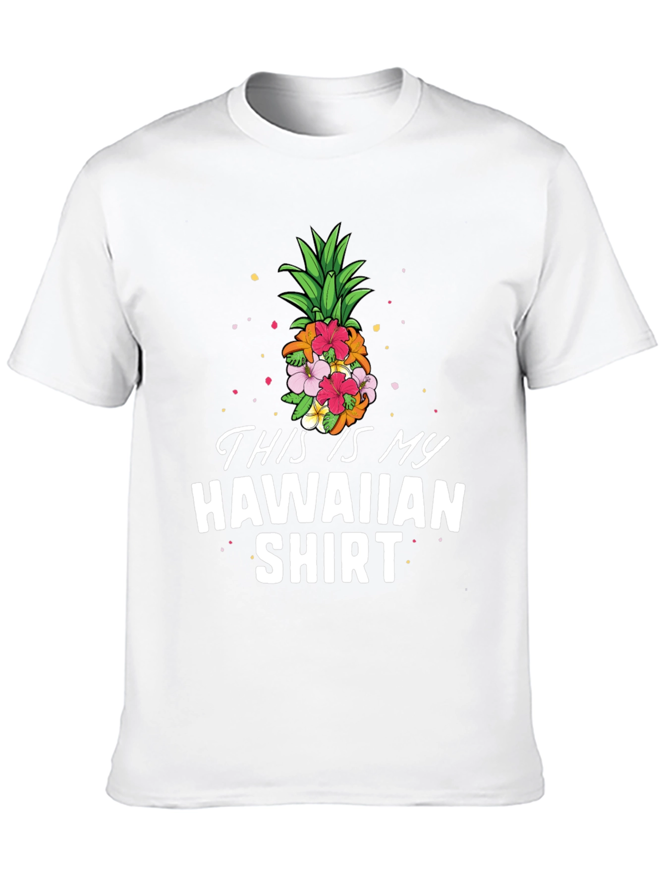 Black This Is My Hawaiian Shirt - Tropical Pineapple Tee view 10