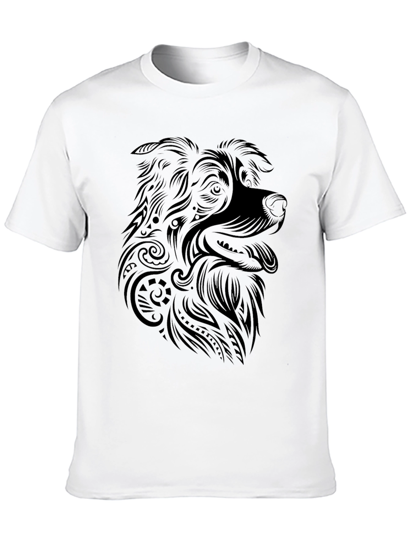 Black Dog Graphic Tee - Tribal Art Style Shirt view 10