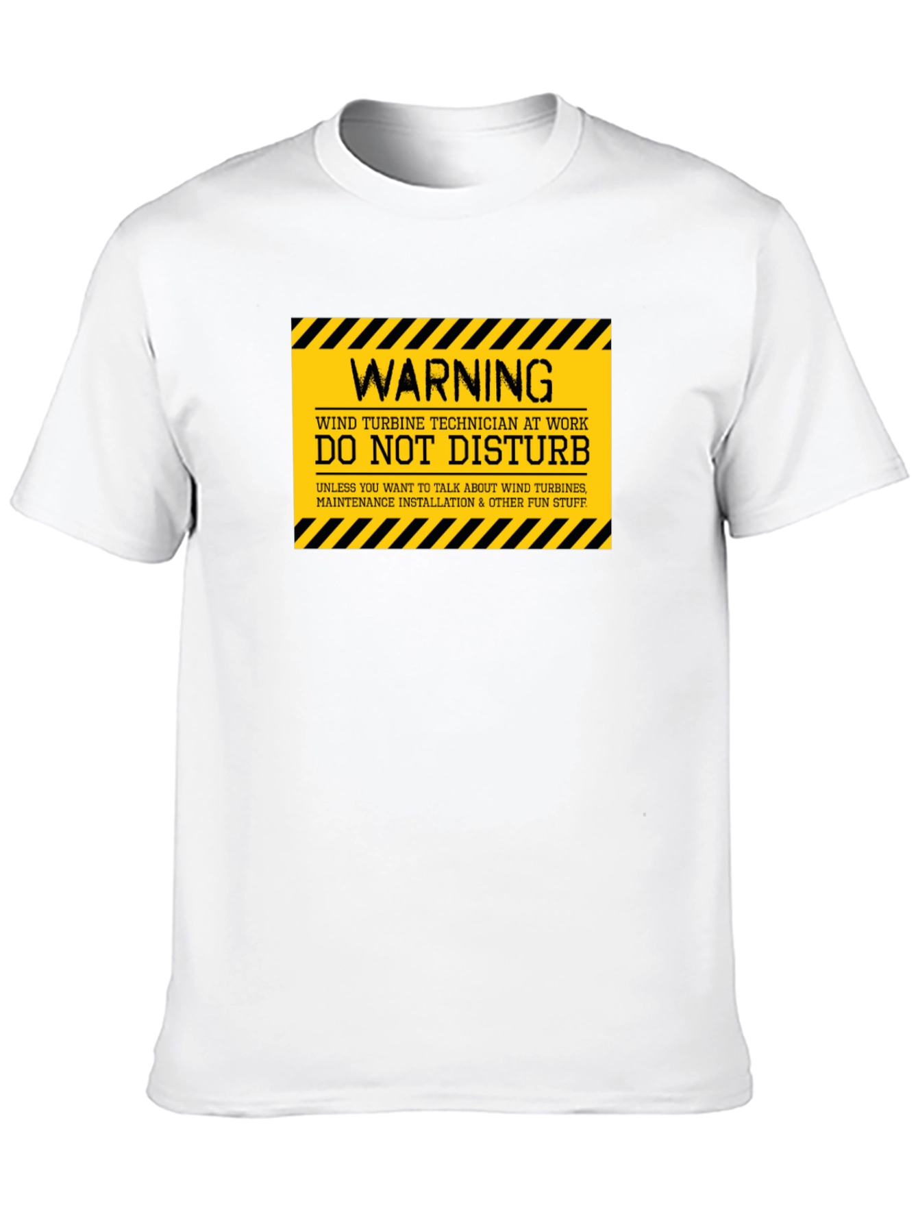 Black Wind Turbine Technician Warning T-Shirt view 10