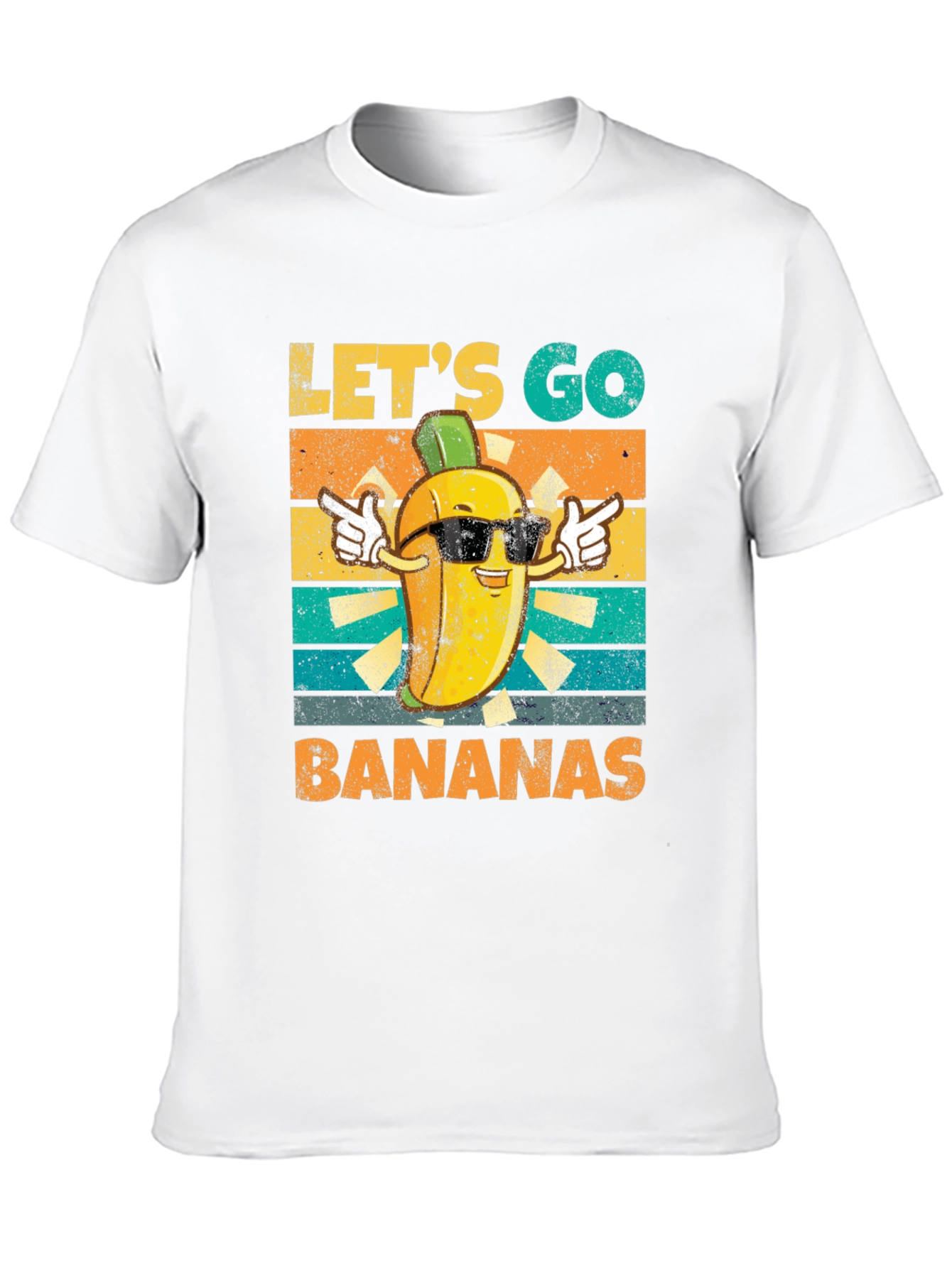 Black Let's Go Bananas T-Shirt, Funny Fruit Design view 10