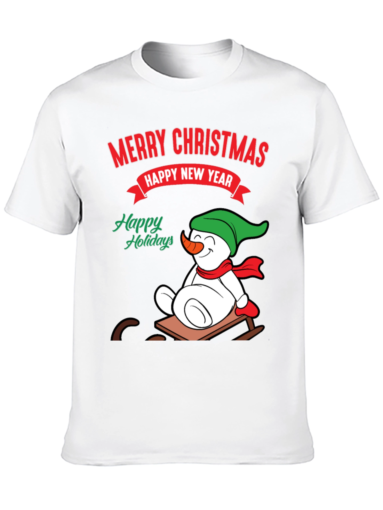Black Festive Holiday T-Shirt: Merry Christmas & Happy New Year view 10