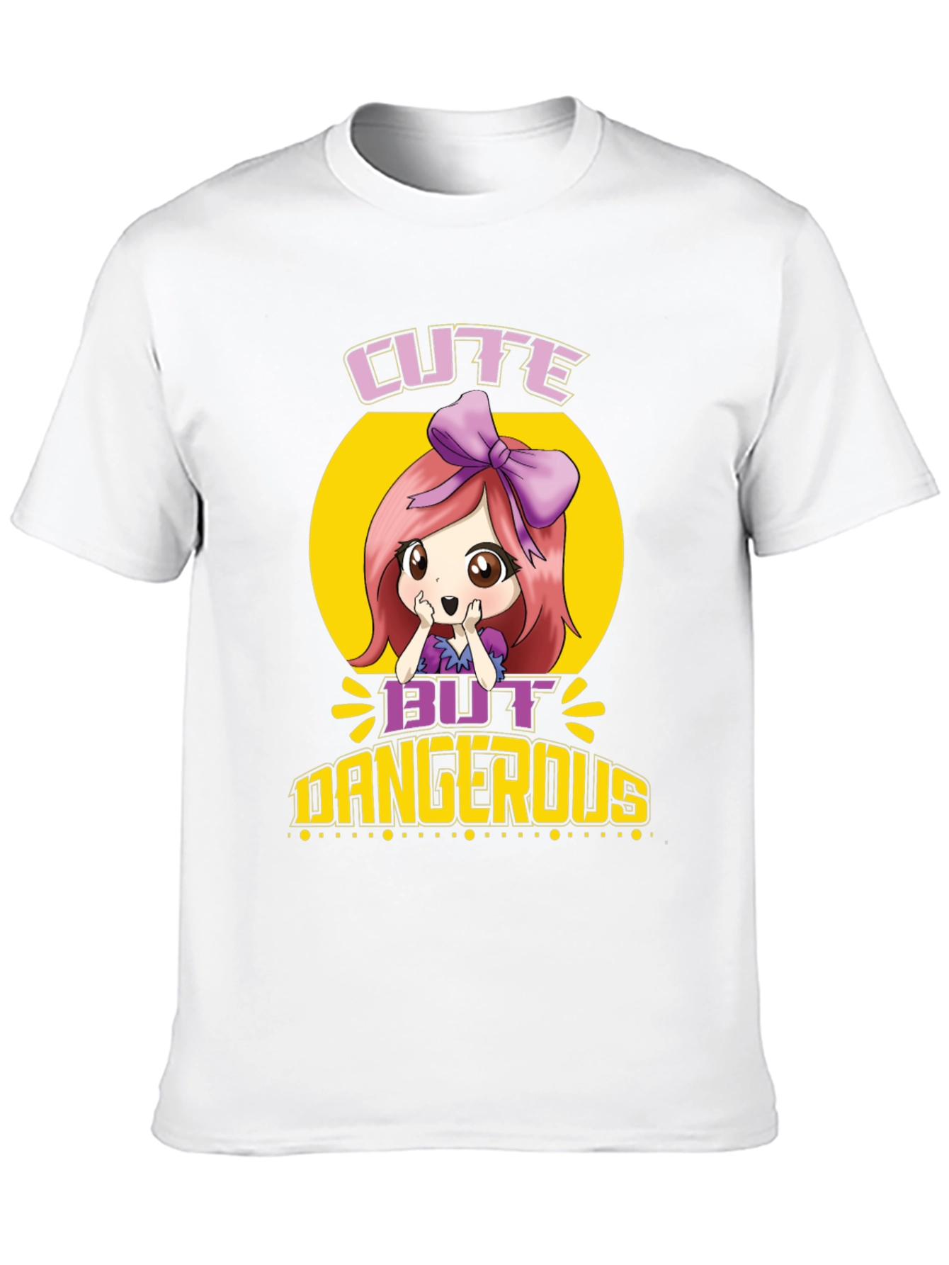 Black Cute But Dangerous Anime T-Shirt view 10