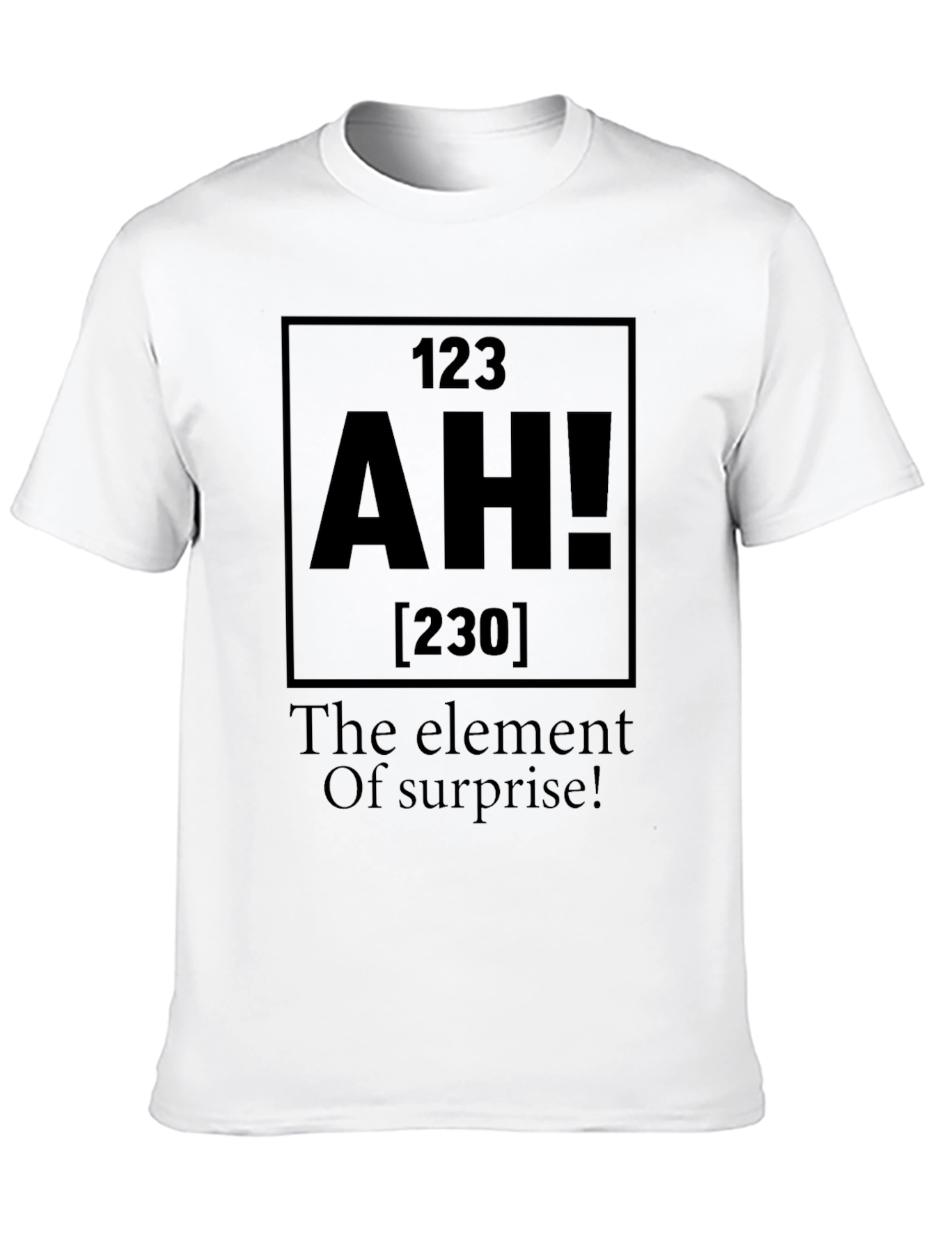 Black Funny Element Of Surprise AH! Periodic Table Men's Black T-Shirt view 10