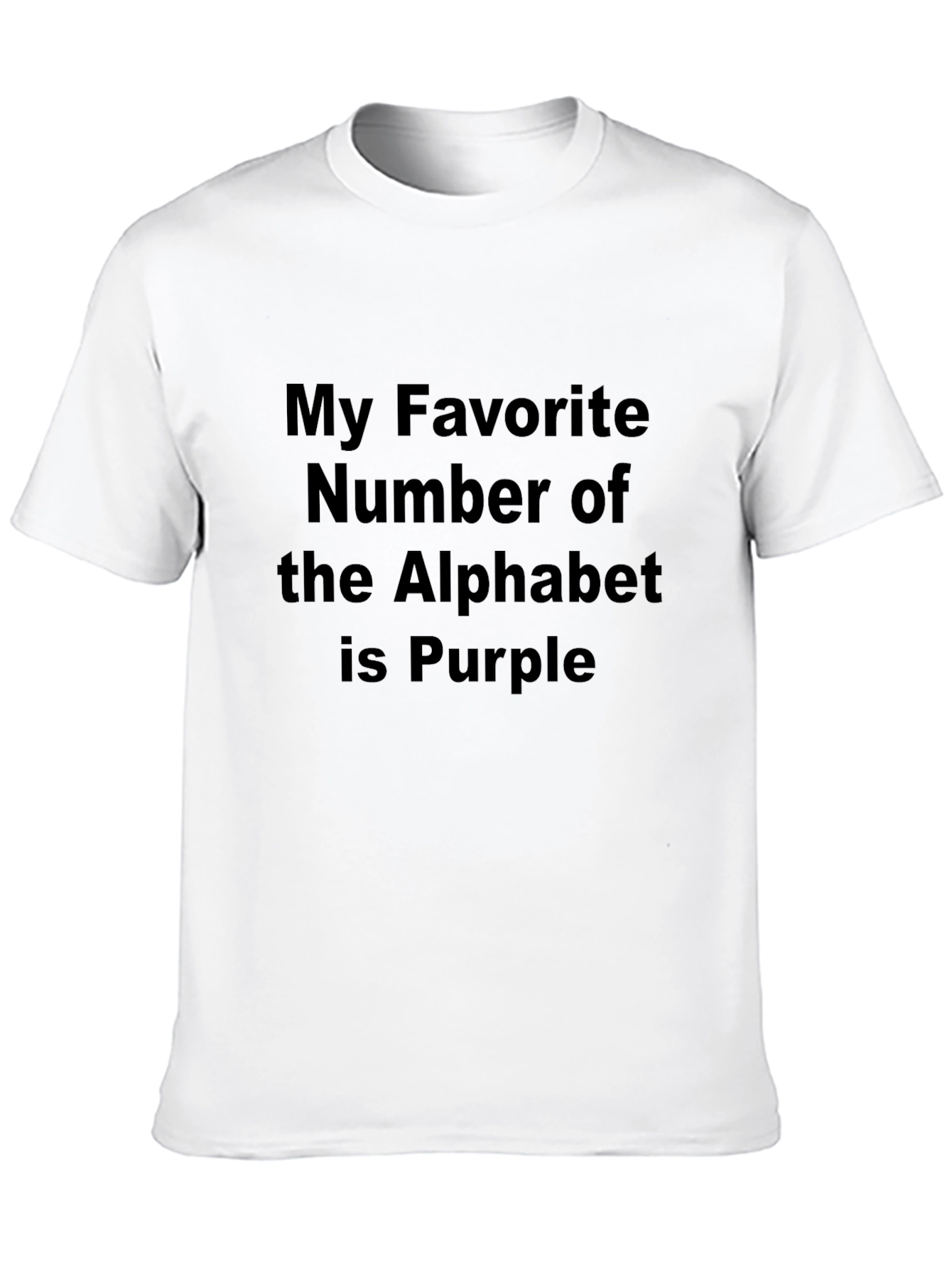 Black Funny Sarcastic T-Shirt: Alphabet Number is Purple view 10