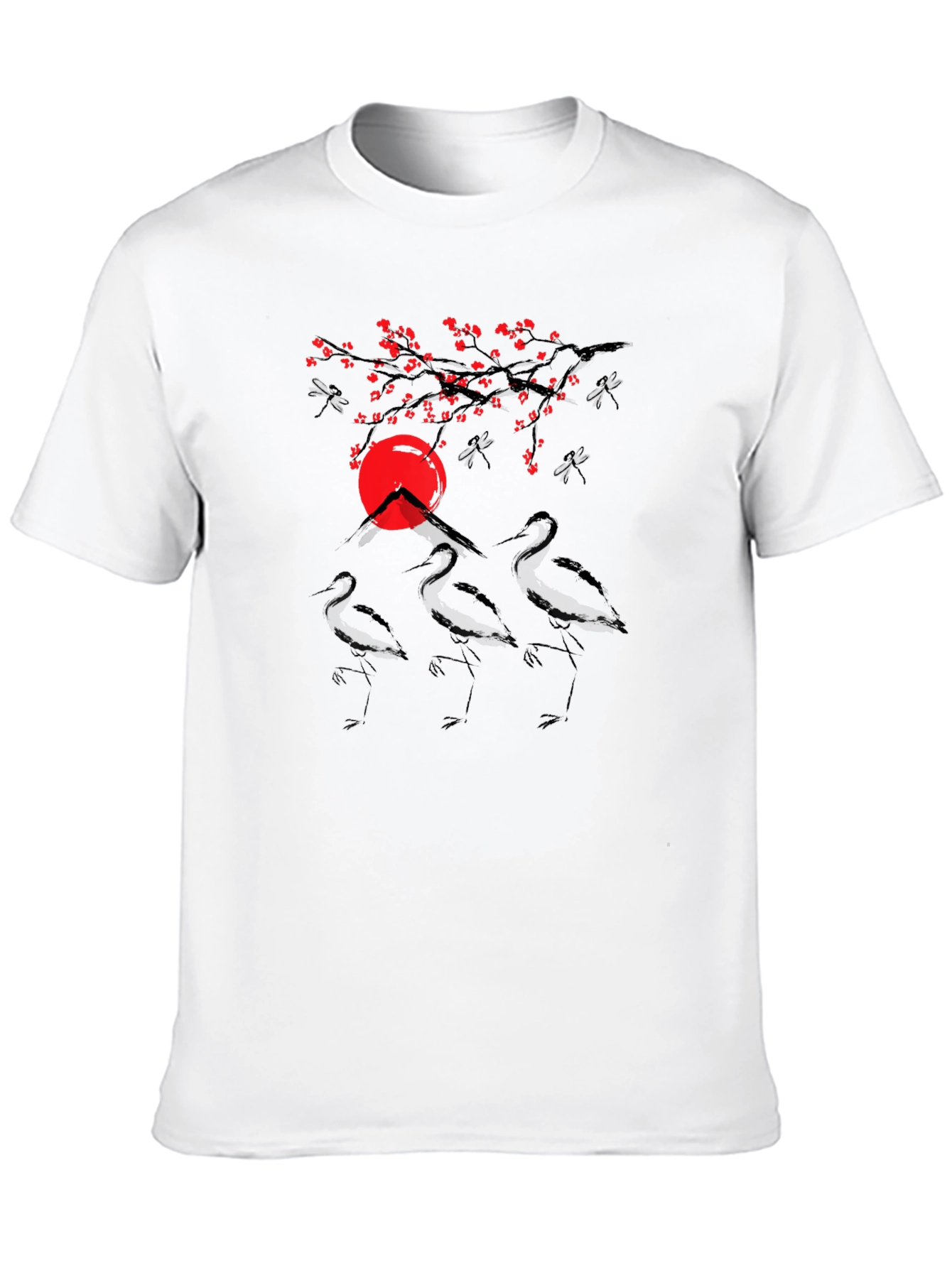 Black Crane and Sunset Graphic Tee view 10