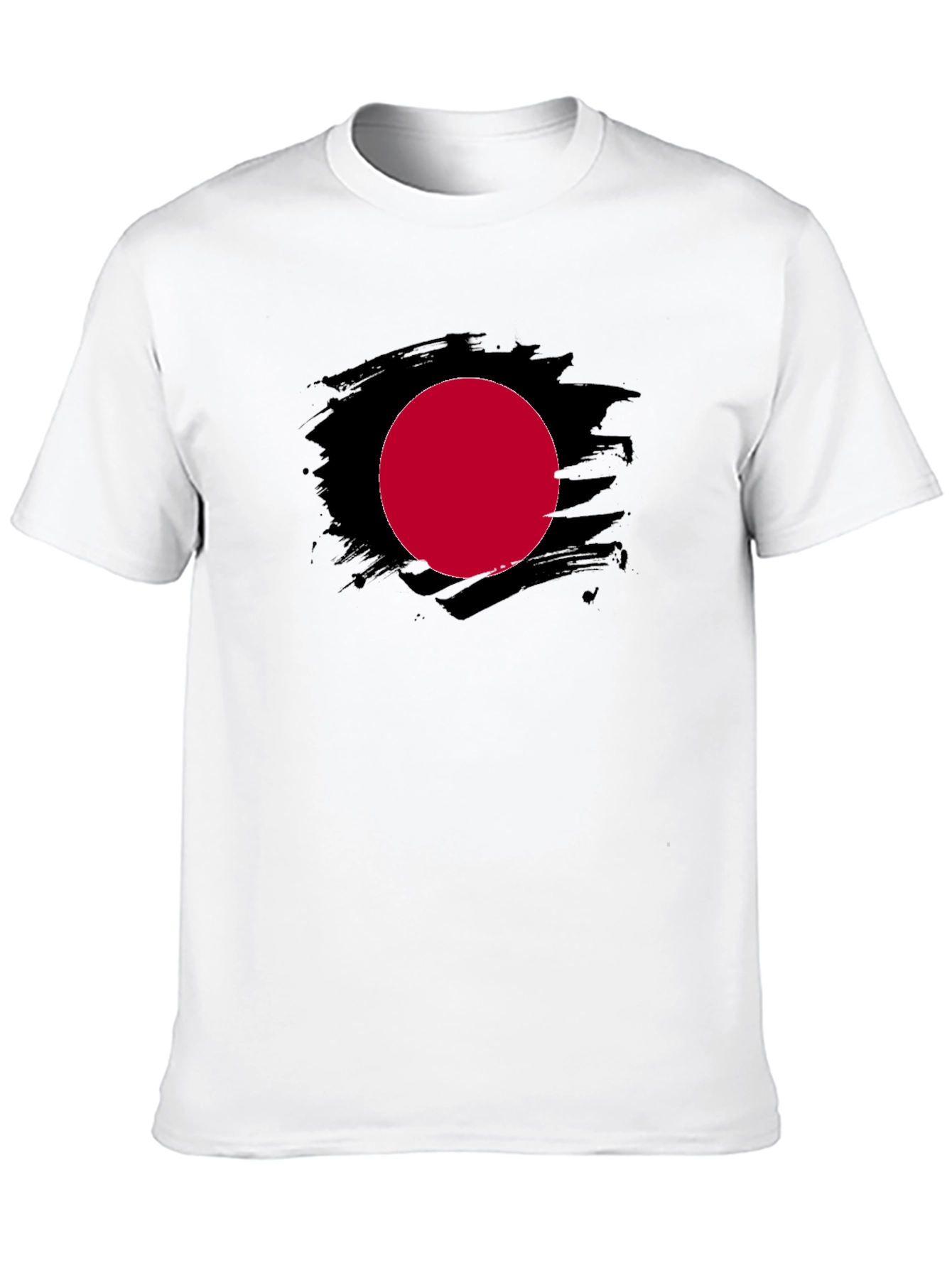 Black Black T-Shirt with Red Circle Design view 10