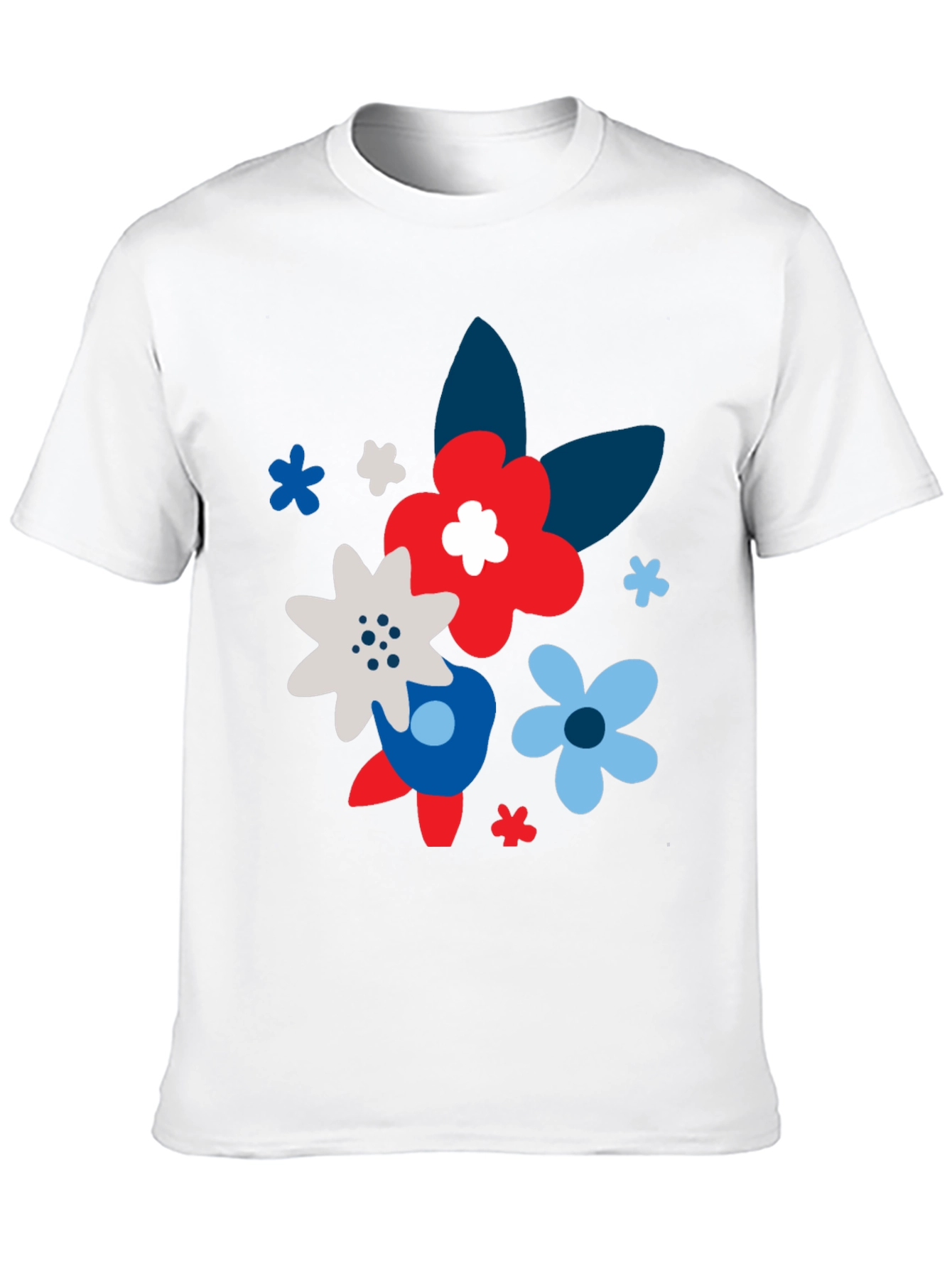 Black Floral Print Black T-Shirt for Men view 10