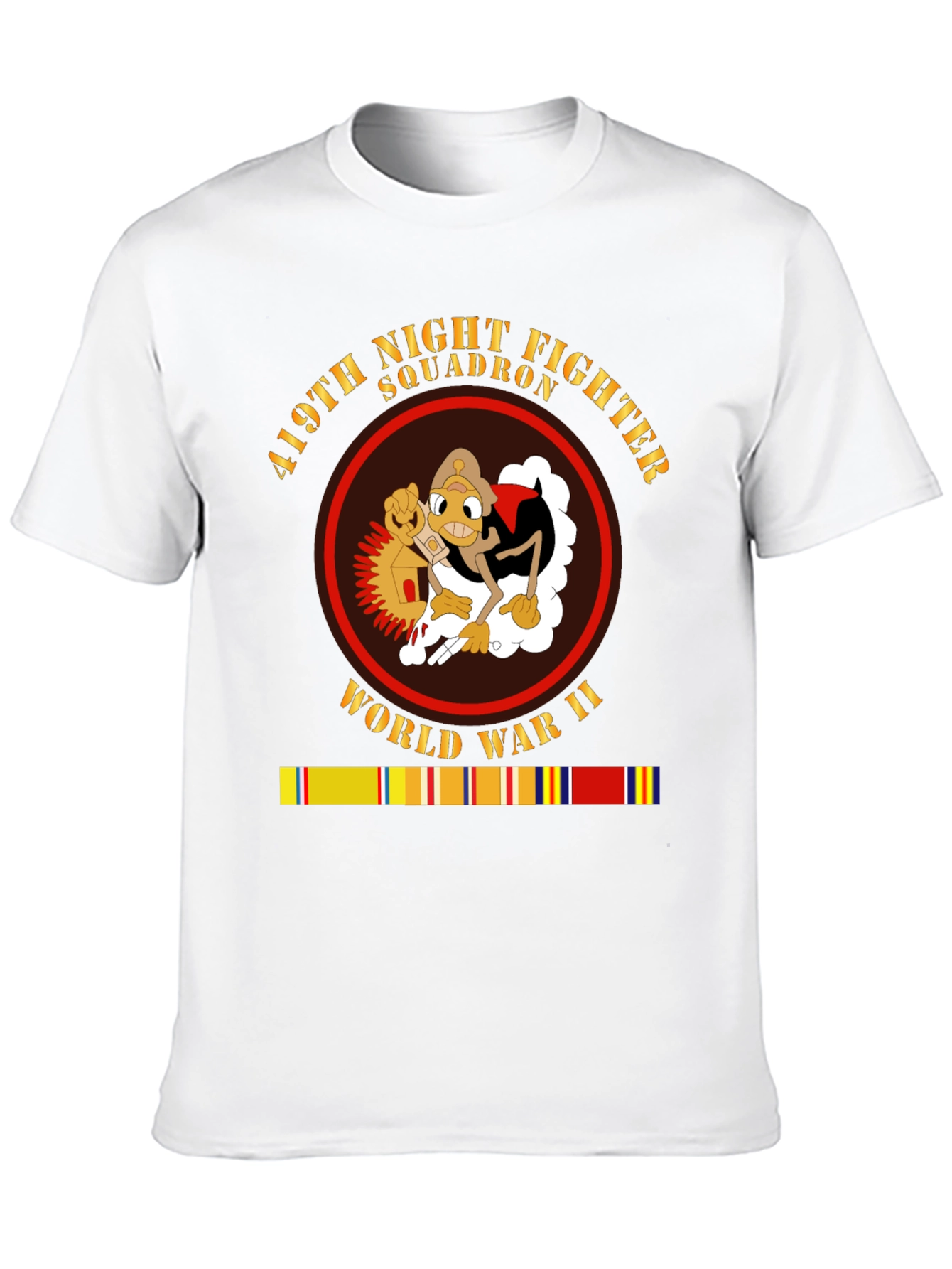 Black 419th Night Fighter Squadron WWII T-Shirt view 10