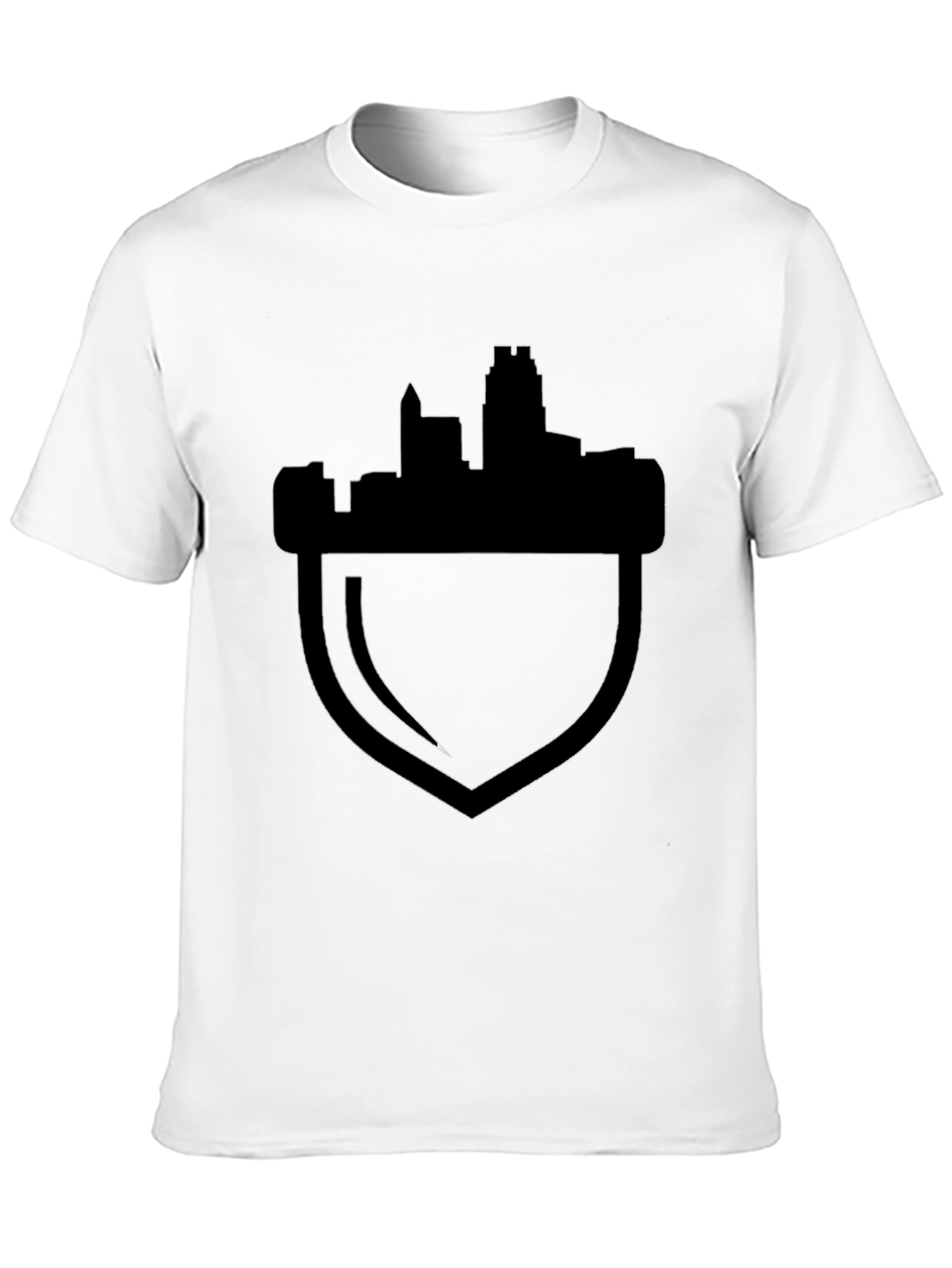 Black Cityscape Acorn Graphic Tee - Black Cotton Blend view 10