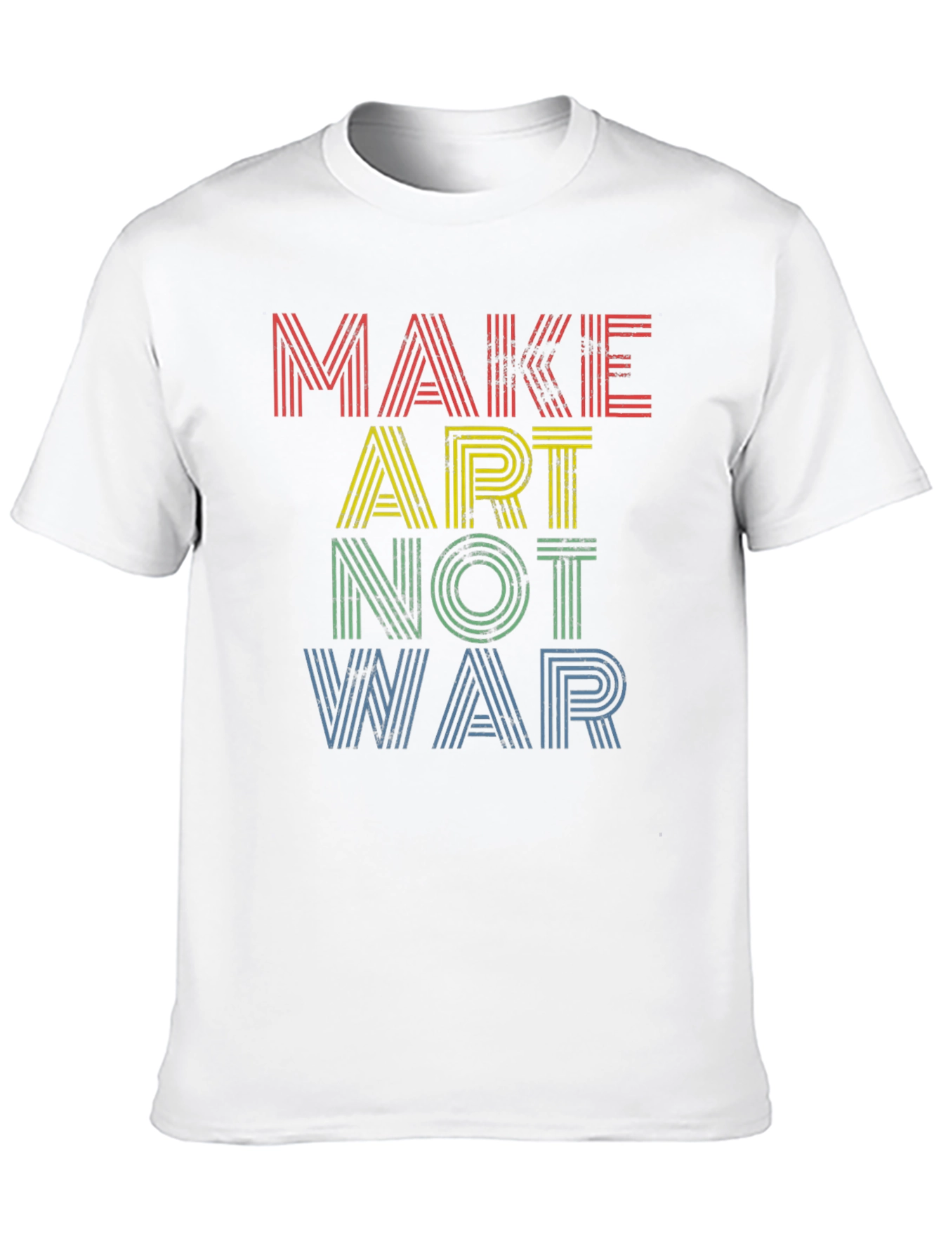 Black Make Art Not War Graphic Tee - Men's Black T-Shirt view 10