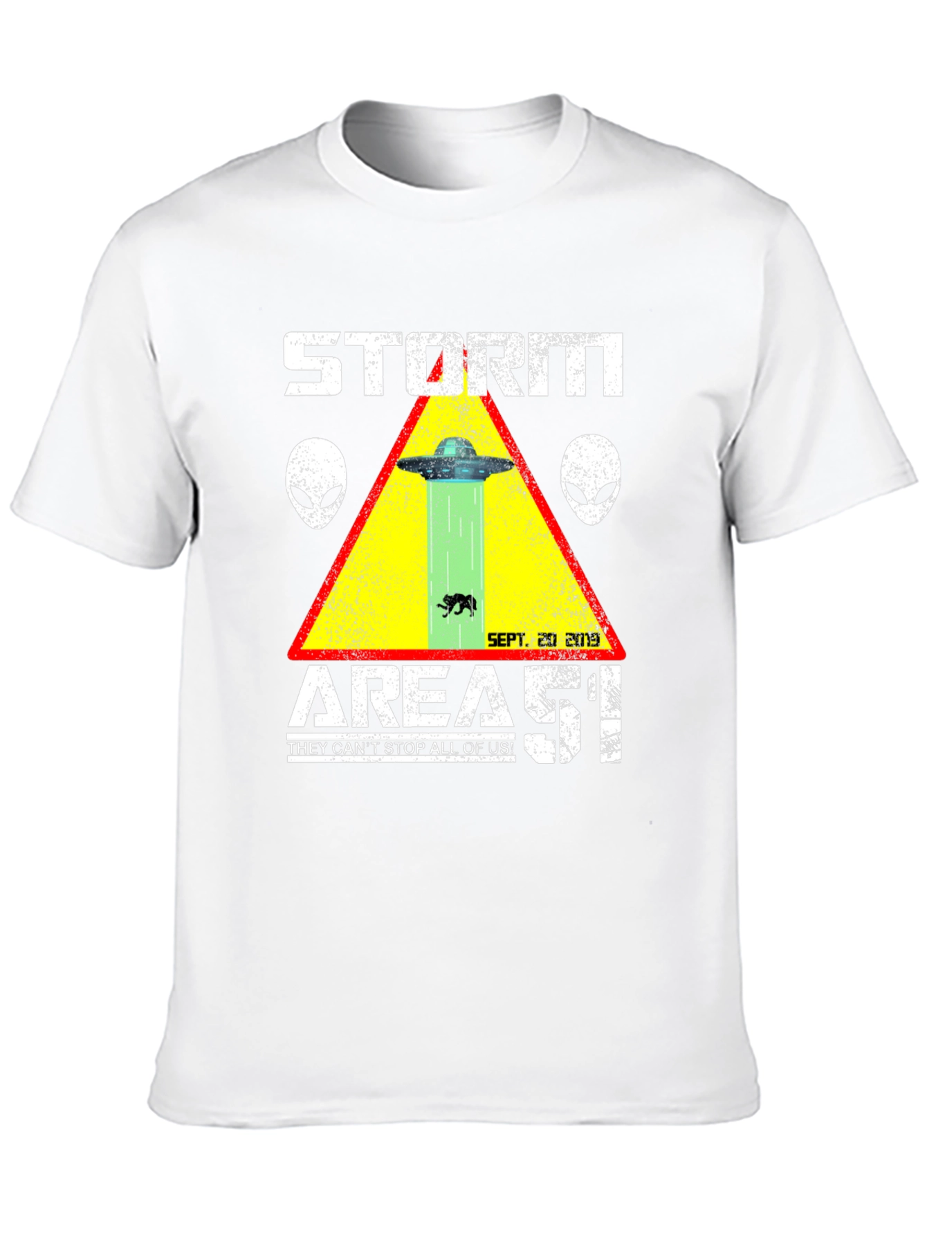 Black Storm Area 51 T-Shirt Alien UFO Graphic Tee view 10