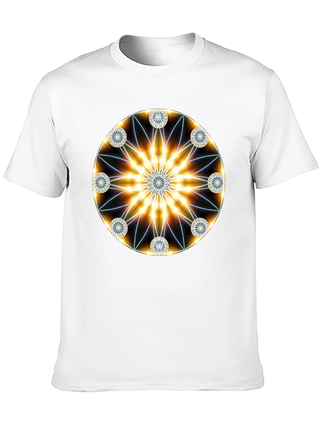 Black Geometric Mandala Black T-Shirt view 10