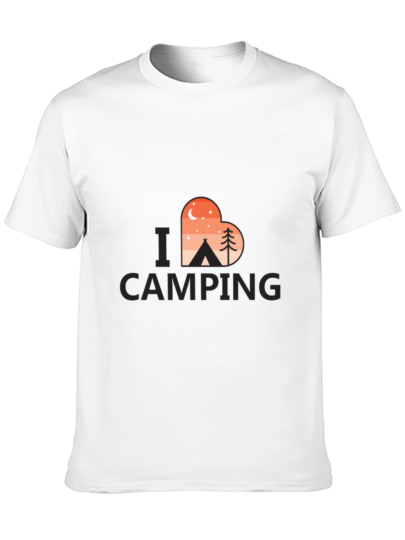 Black Camping Lover T-Shirt - Heart Design view 10