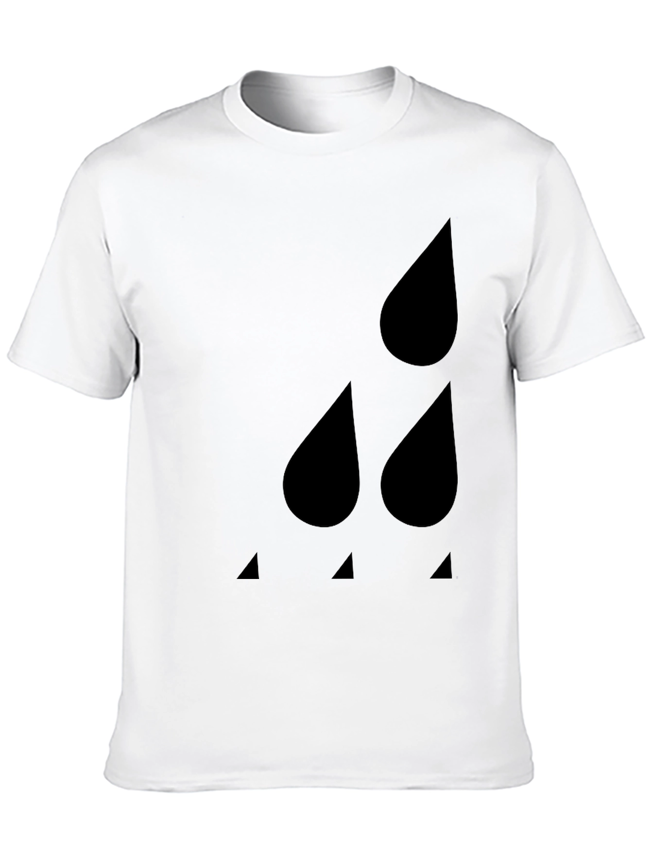 Black Modern Minimalist Raindrop T-Shirt view 10