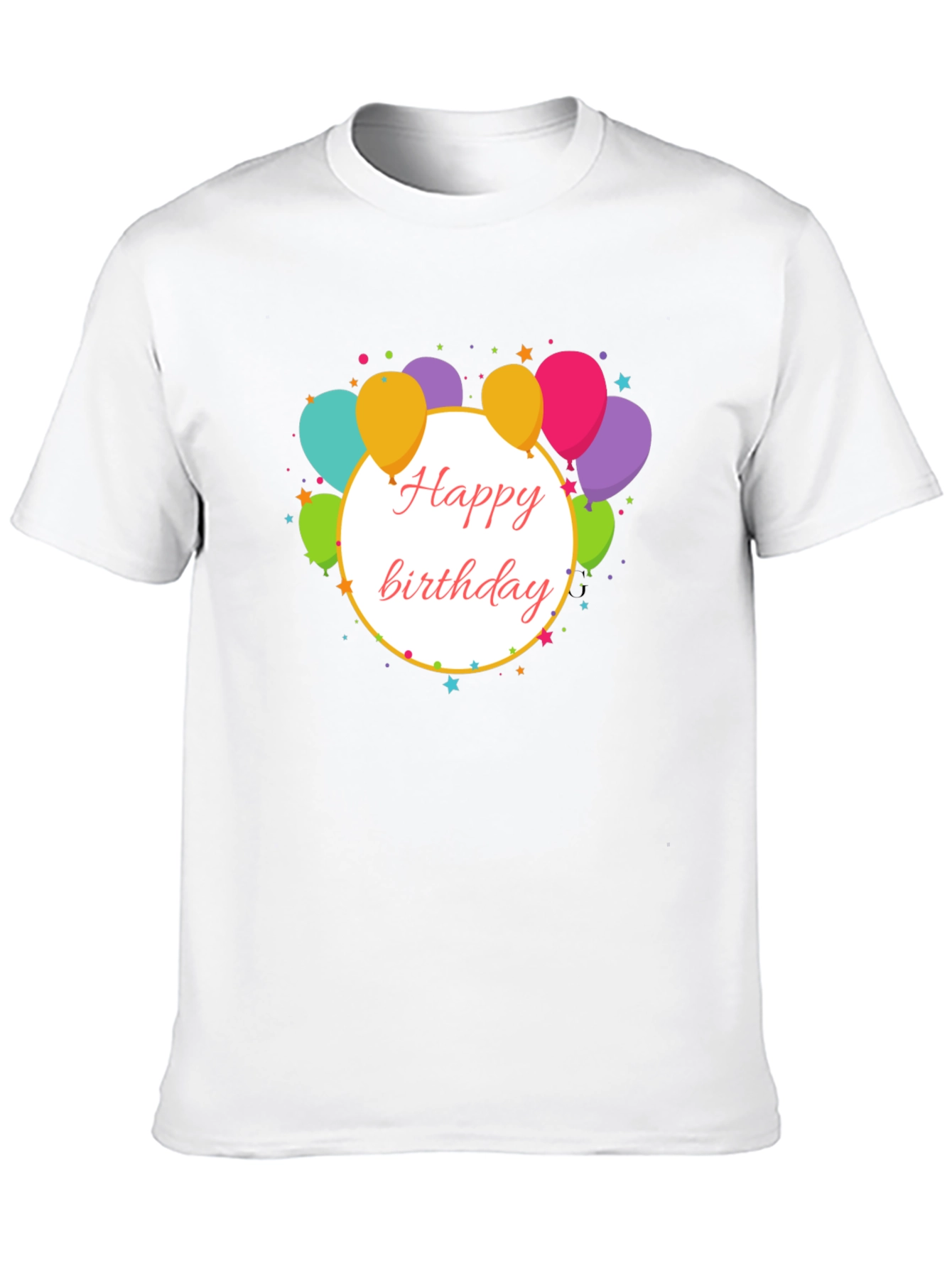Black Happy Birthday Balloon Graphic Tee view 10