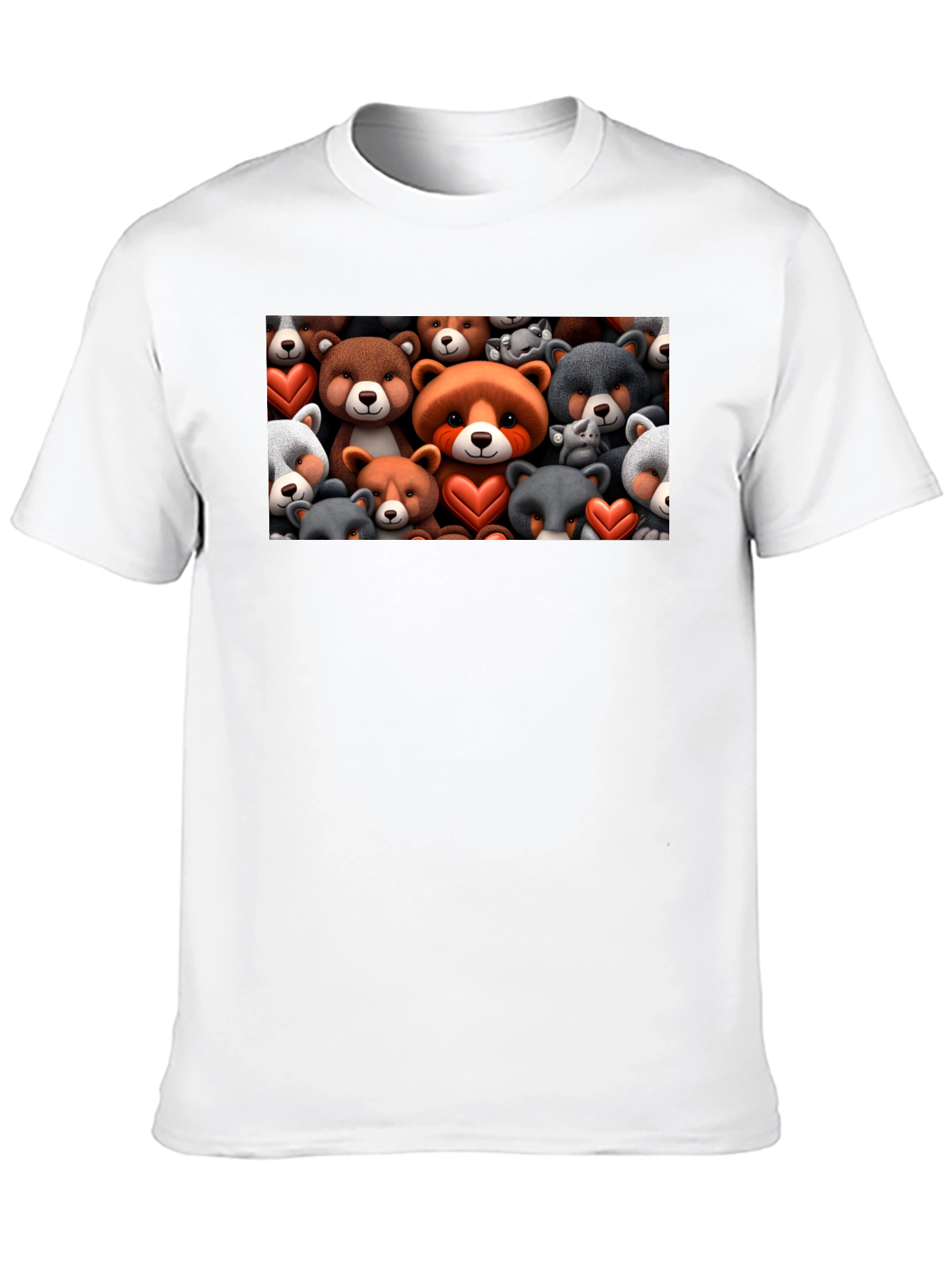 Black Bear Heart T-Shirt - Cute Cartoon Animal Tee view 10